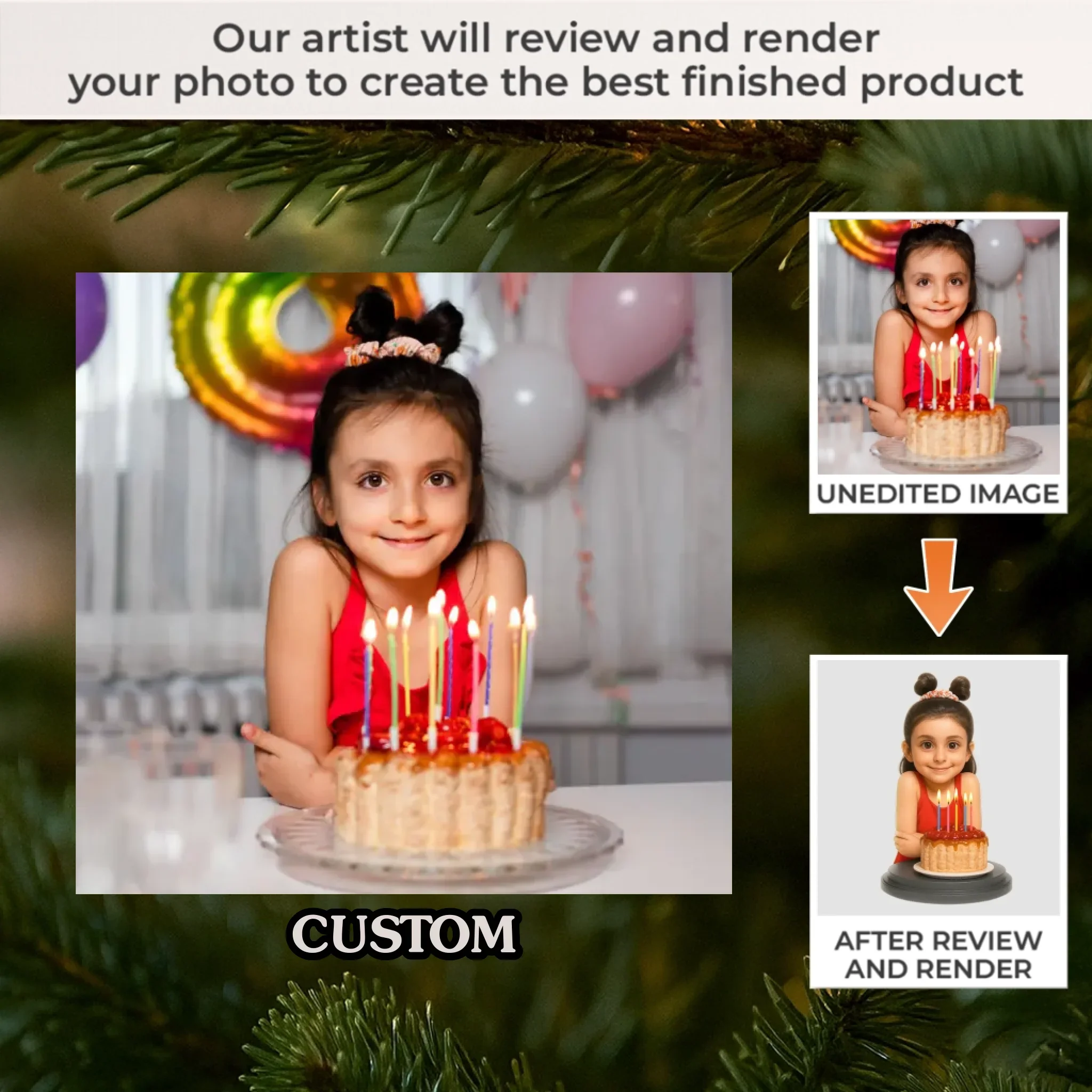 Custom Photo Acrylic Ornament - Personalized Christmas Birthday Gifts For Mom, Dad, Brother, Sister, Kids - Bright Smiles On Your Birthday - Robaser