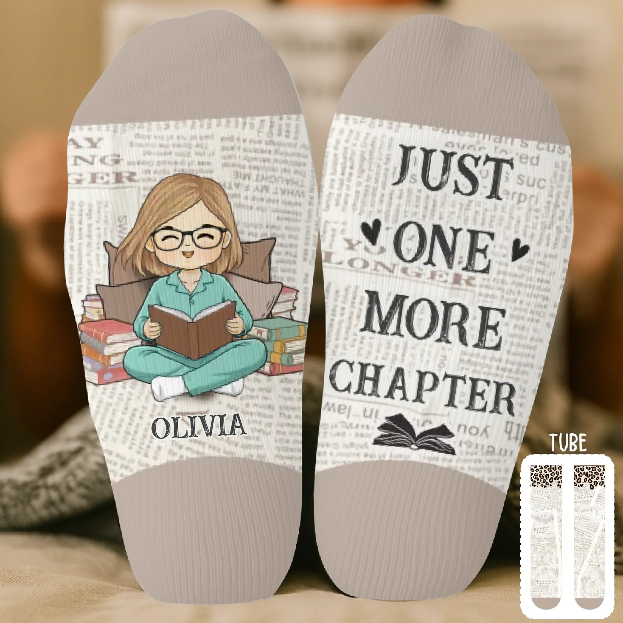 Custom Kid Crew Socks - Personalized Bookish Gifts For Book Lovers, Bookworms, Readers - My Best Book Life - Robaser