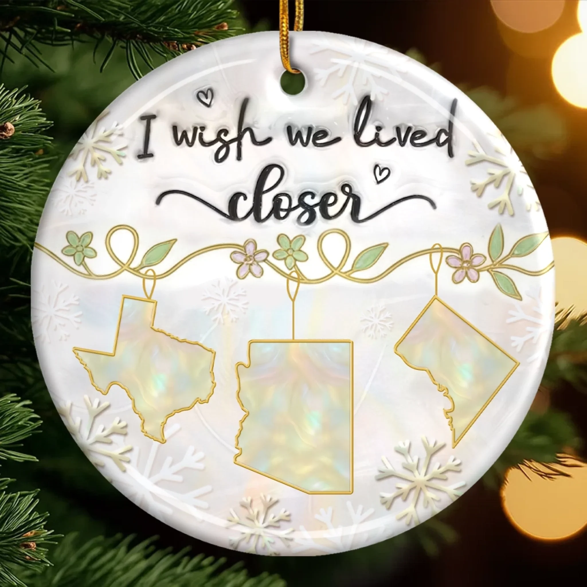 Custom Long Distance Ceramic Ornament - Personalized Best Friend Christmas Birthday Gifts For Women, Besties, Sisters, BFF - Bestie You Are My Gift - Robaser