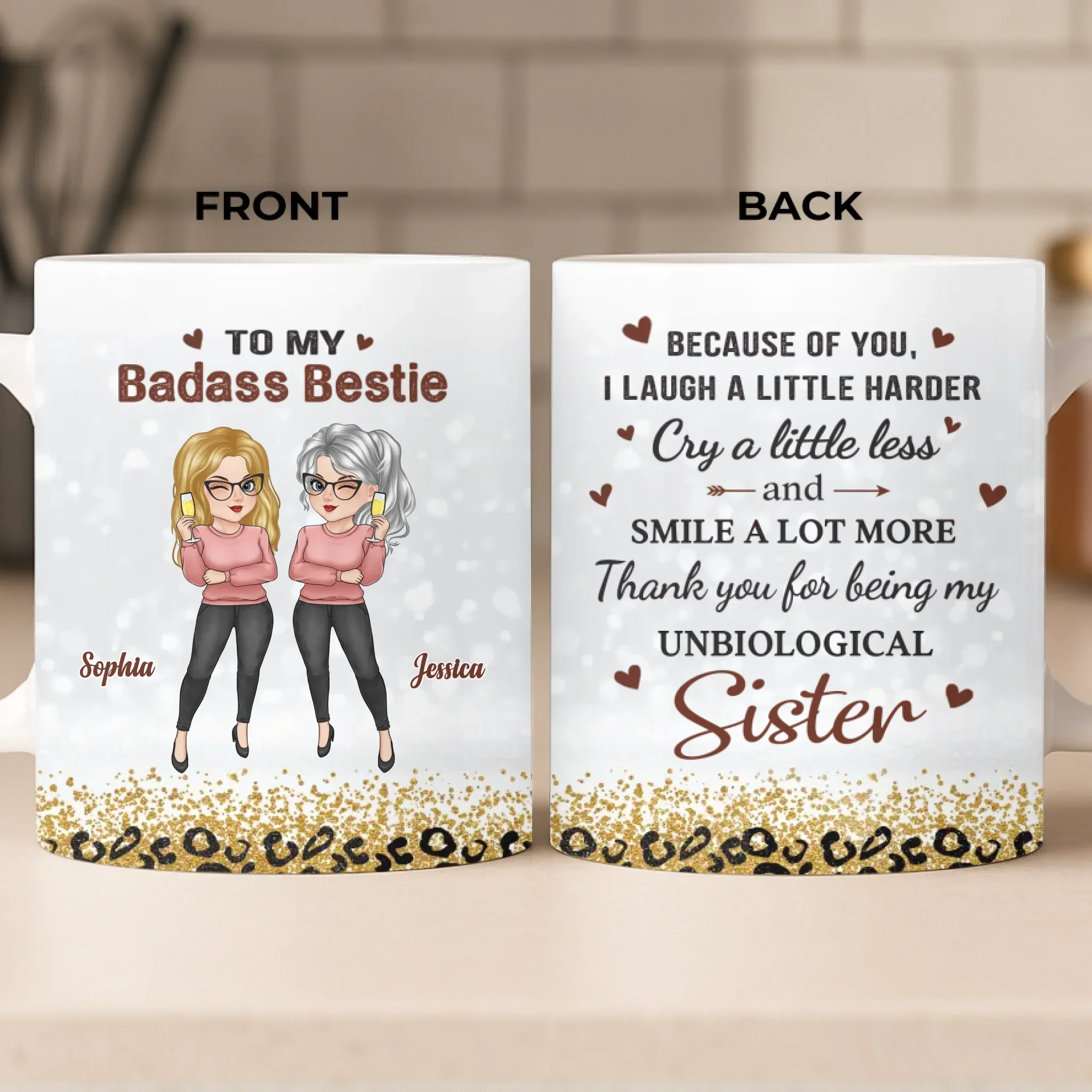 Custom Mug - Personalized Best Friend Birthday Gifts For Women, Besties, Sisters, BFF - Best Friends Best Memories - Robaser