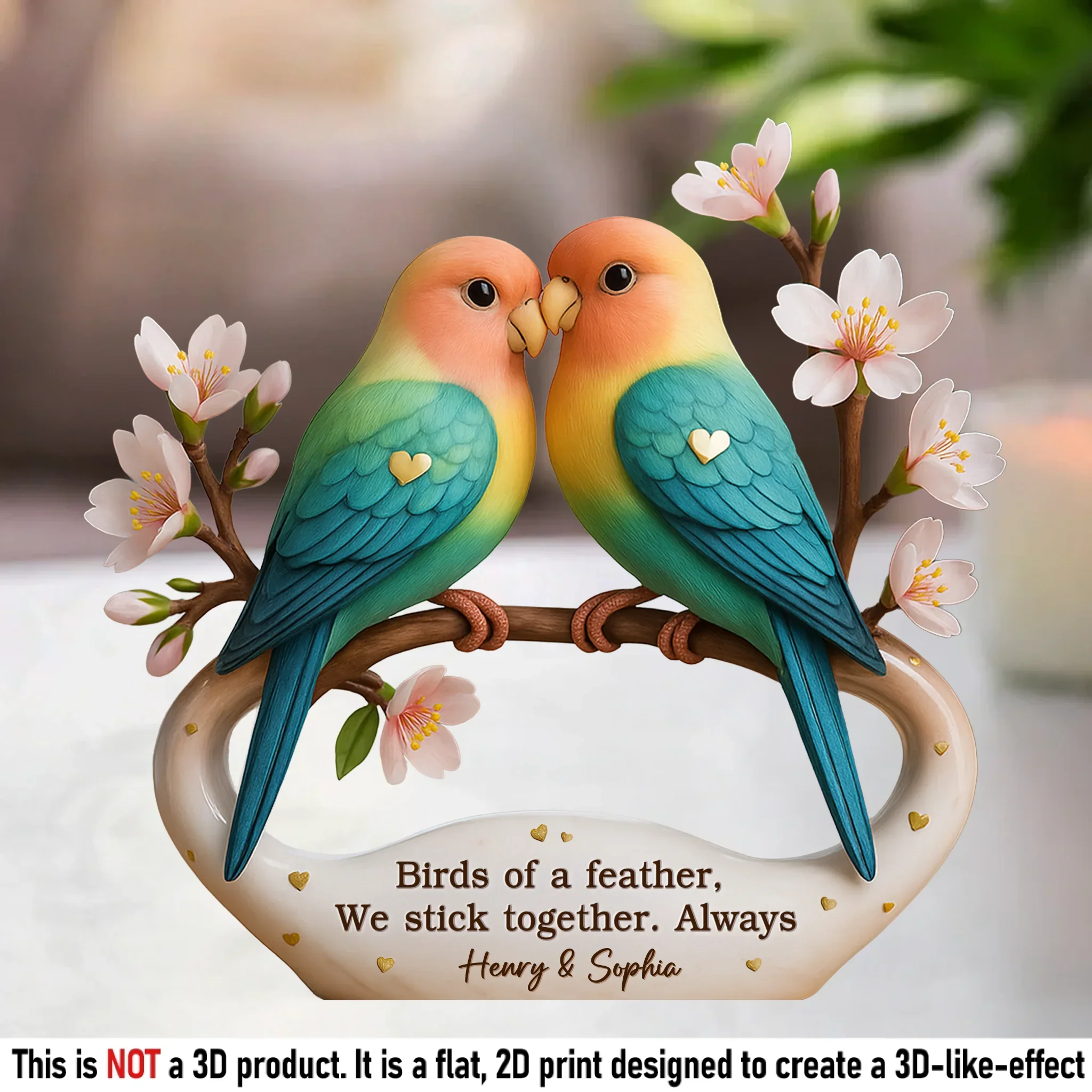 Lovebirds For Life - Couple Personalized Custom Acrylic Plaque Custom Shape - Gift For Husband Wife, Anniversary - Robaser