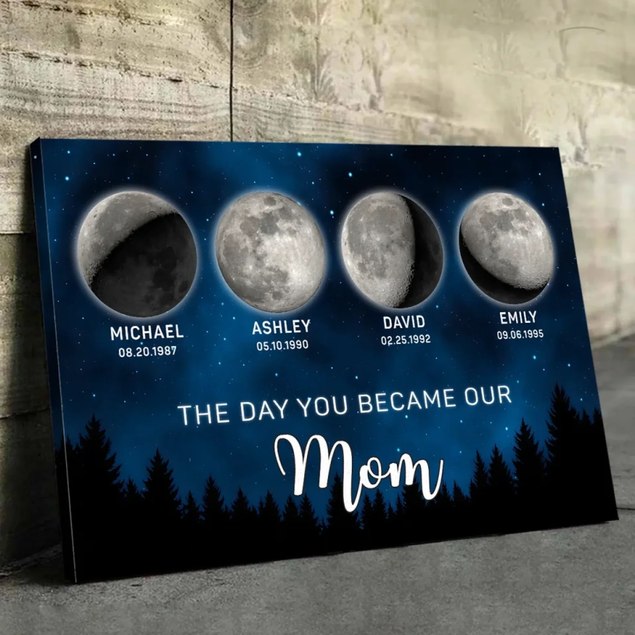 The Night The Stars Brought Us To You - Family Personalized Custom Horizontal Canvas - Mother's Day, Gift For Mom, Grandma - Robaser