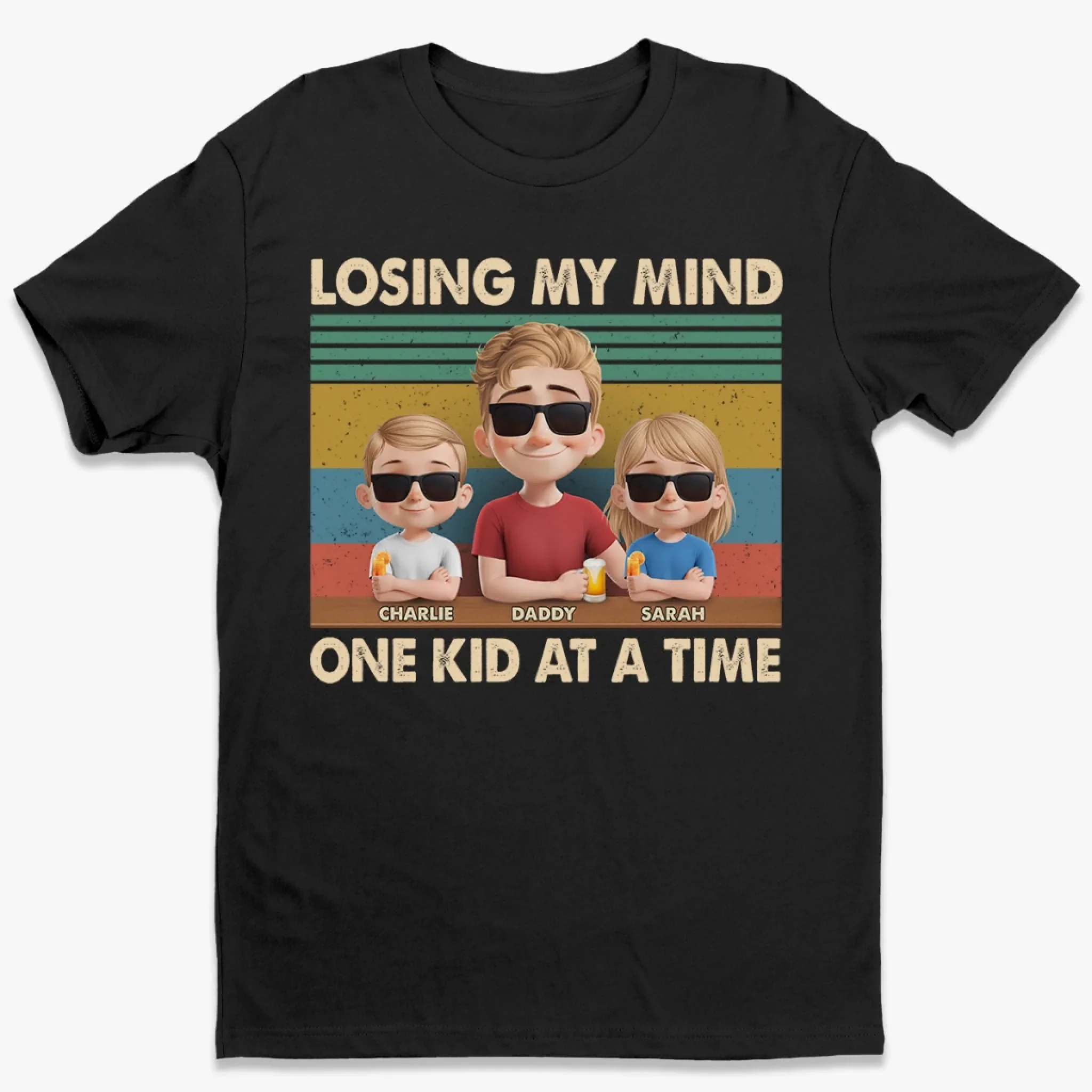 Just A Dad Trying Not To Lose It - Family Personalized Custom Unisex T-shirt, Premium T-shirt, Hoodie - Father's Day, Gift For Dad, Grandpa - Robaser