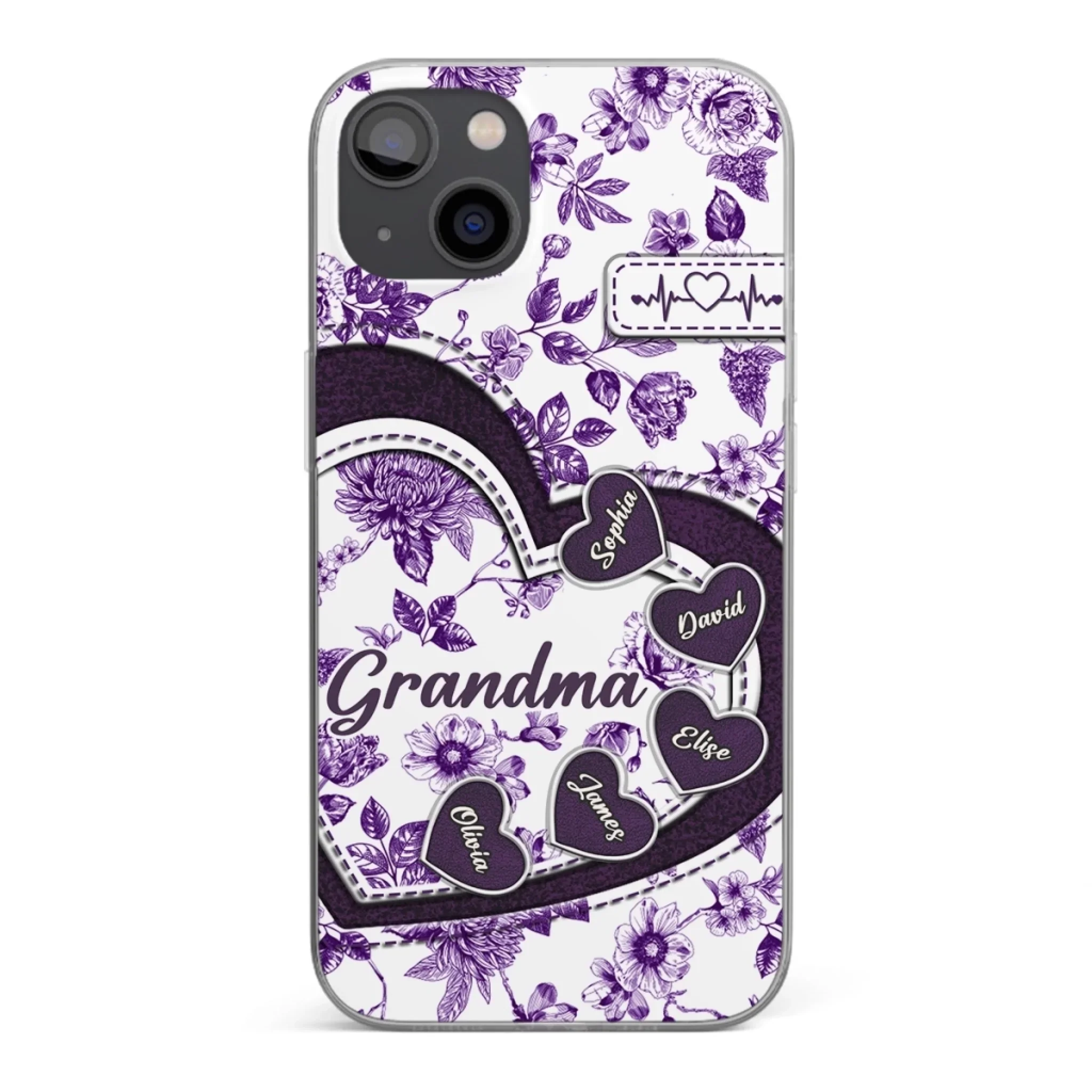 Custom 3D Inflated Effect Printed Clear Phone Case - Personalized Birthday Gifts For Mom, Grandma - Grandma Love Never Fades - Robaser
