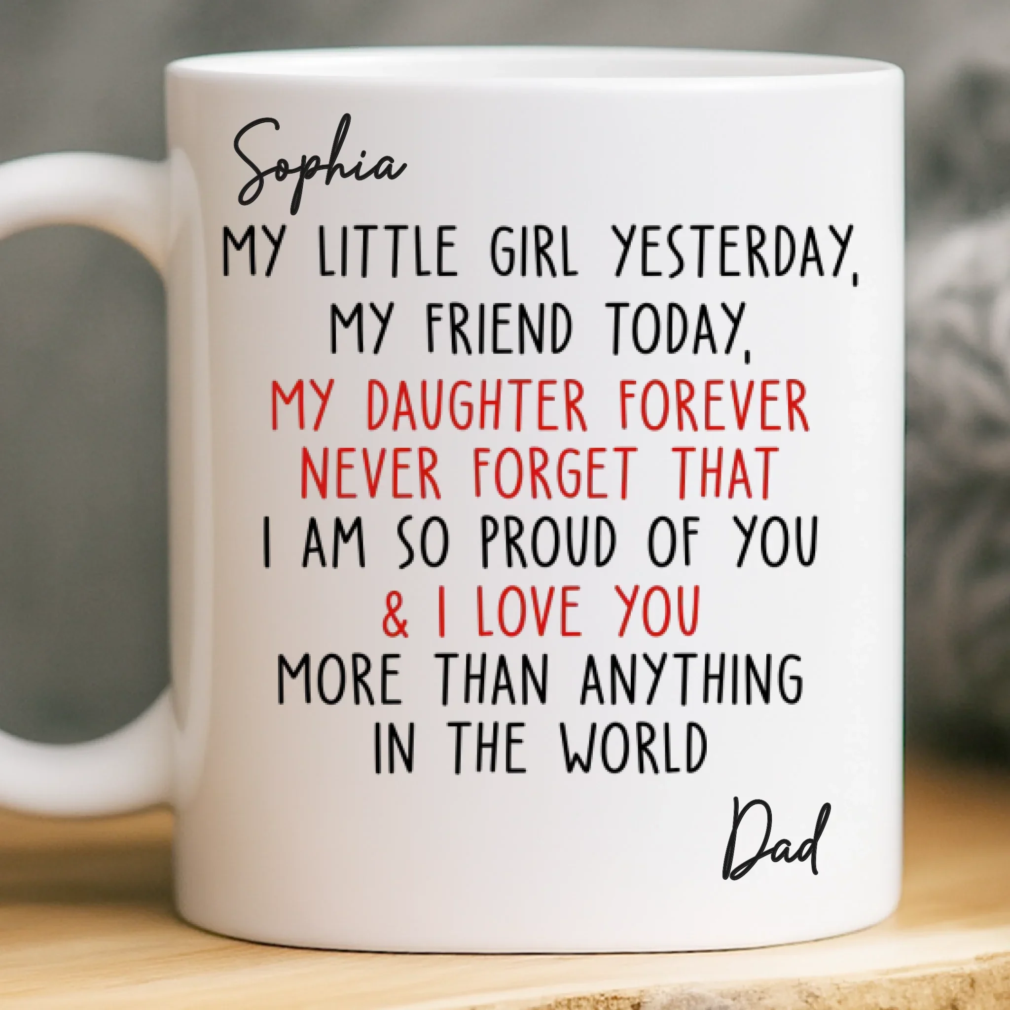 Custom Mug - Personalized Birthday Gifts For Mom, Dad, Son, Daughter - Where Love Begins Daily - Robaser
