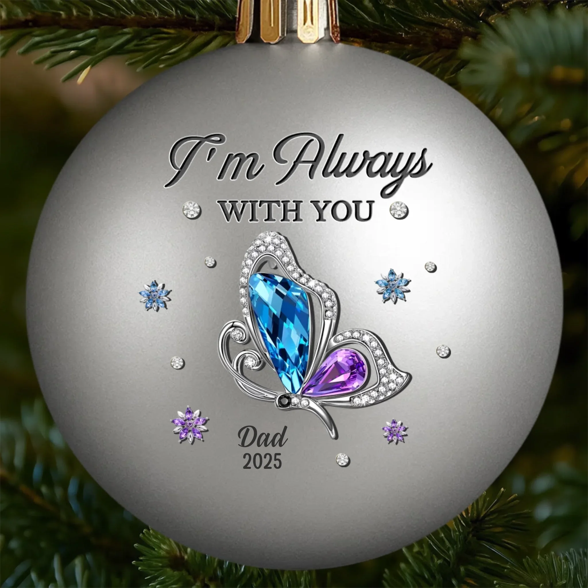 Custom Cardinal Colored Ball Ornament - Personalized Christmas Memorial Sympathy Gifts For Loss Of Mom, Dad - A Life Remembered With Love - Robaser