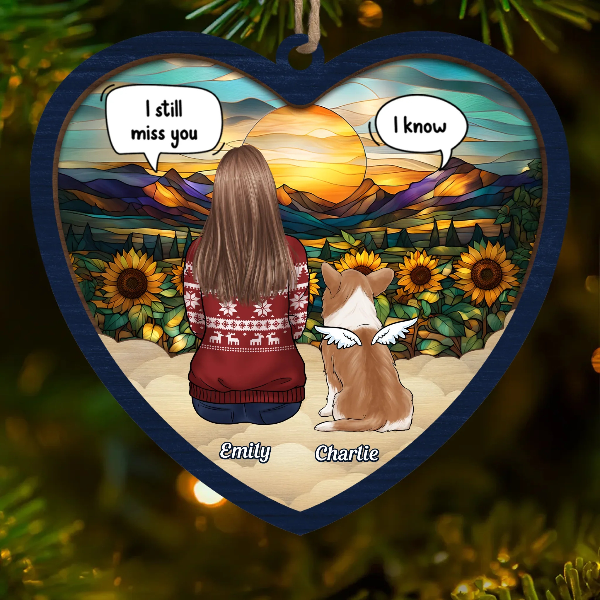 Custom Wood Ornament - Personalized Pet Christmas Memorial Sympathy Gifts For Dogs, Cats  - Always Loved Always Remembered - Robaser