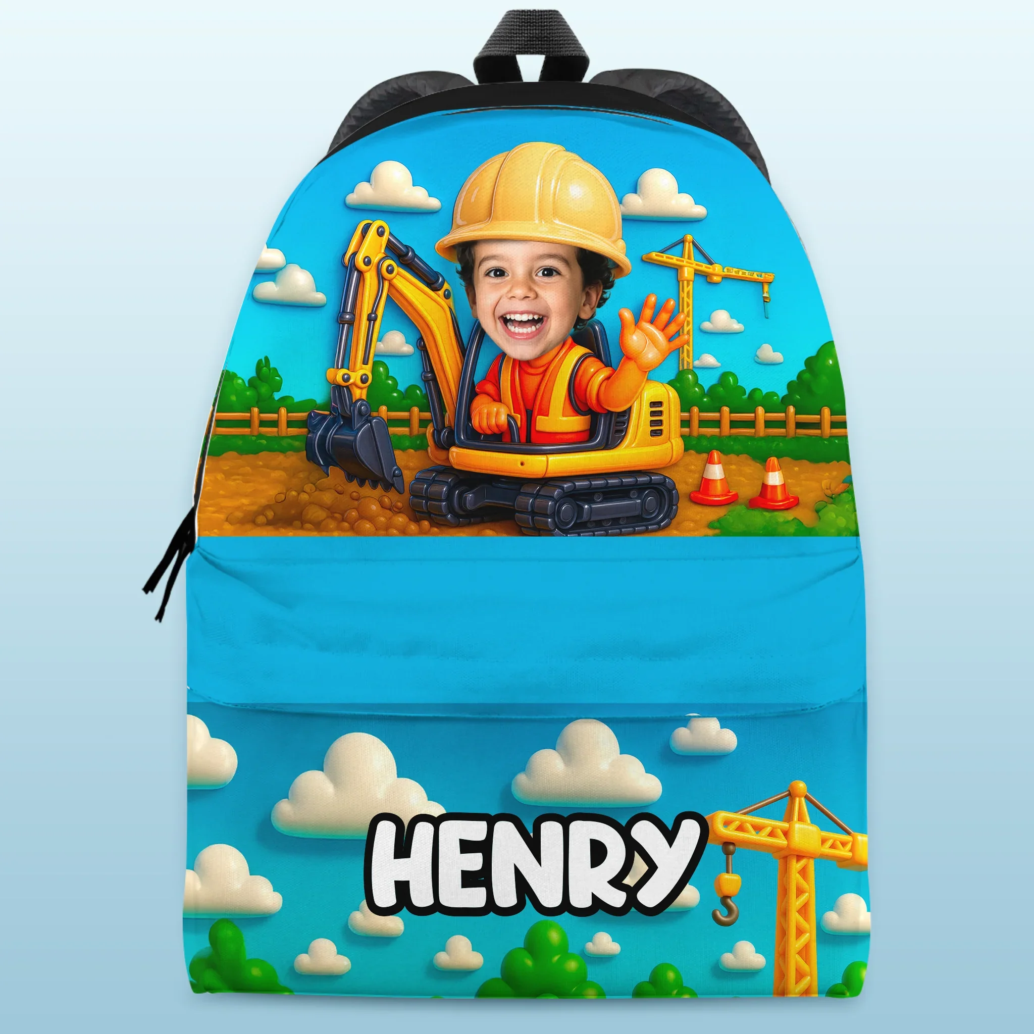 Custom Photo Kids Backpack - Personalized Back To School Gifts For Kids - Brave Little Firefighter Hero - Robaser