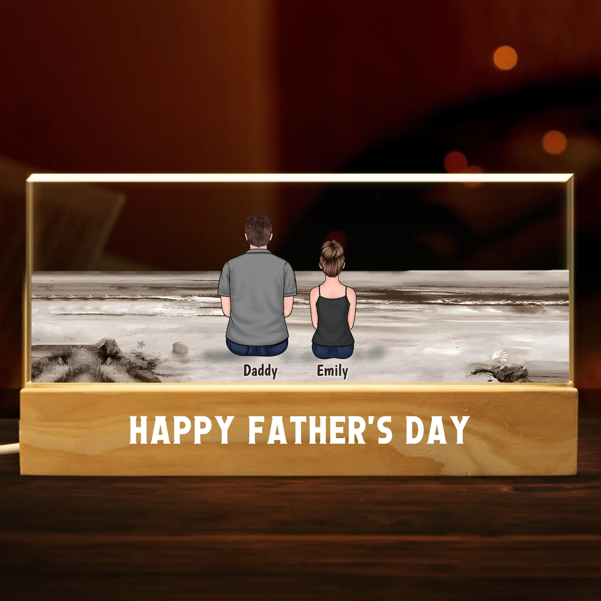 Forever Your Little Crew - Family Personalized Custom Acrylic Letters 3D LED Night Light - Father's Day, Gift For Dad, Grandpa - Robaser