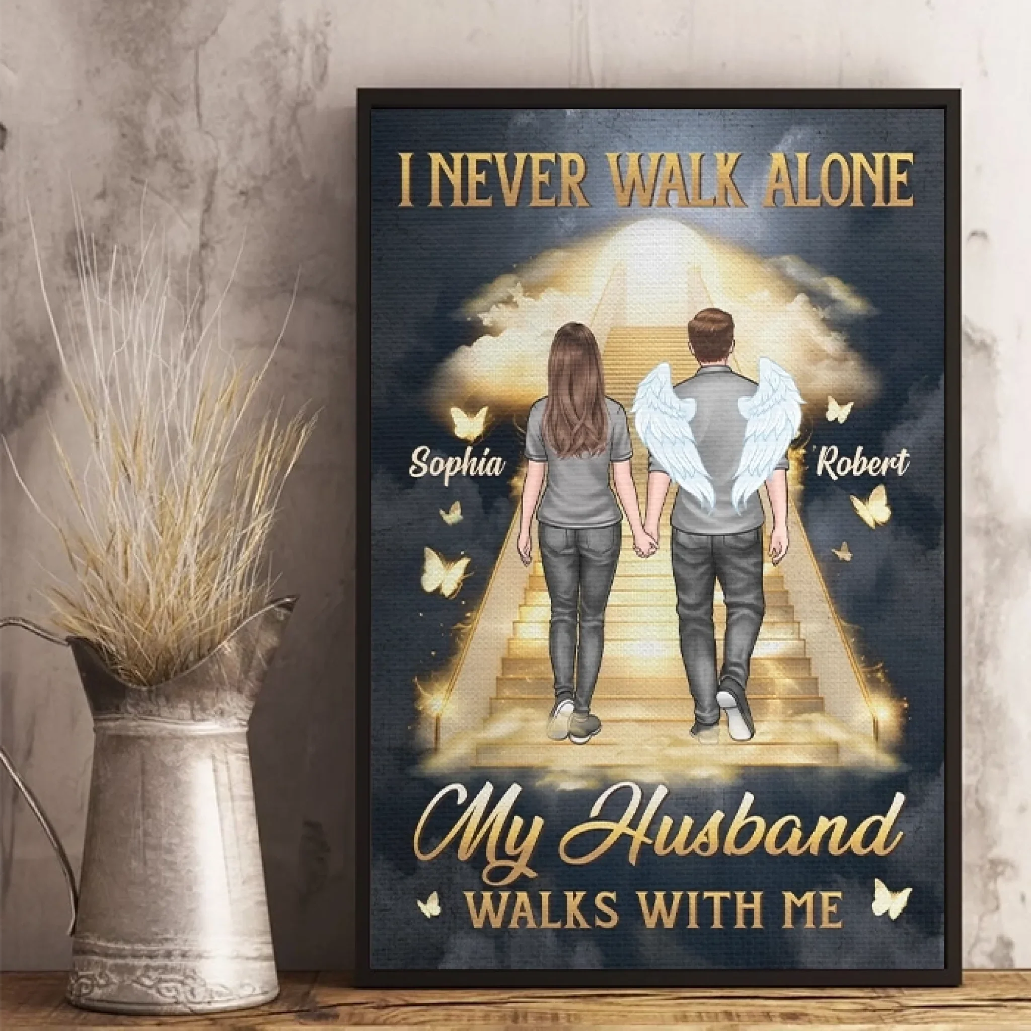 In Every Sunset, I Feel You - Memorial Personalized Custom Vertical Poster - Father's Day, Sympathy Gift For Couple, Husband Wife, Family Members - Robaser