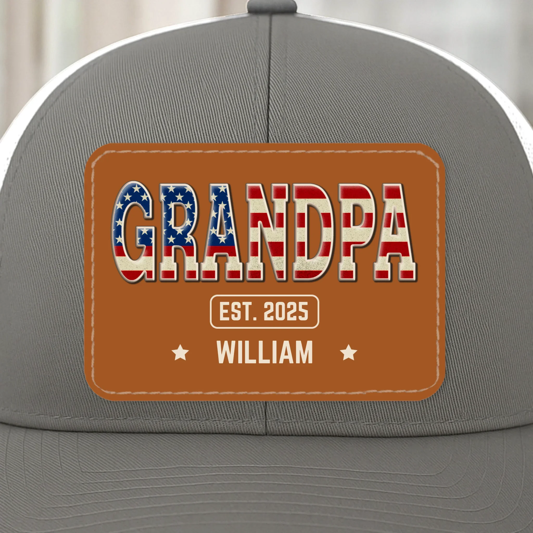 Papa Knows Best - Family Personalized Custom Leather Patch Mesh Cap - 4th Of July, Gift For Dad, Grandpa - Robaser