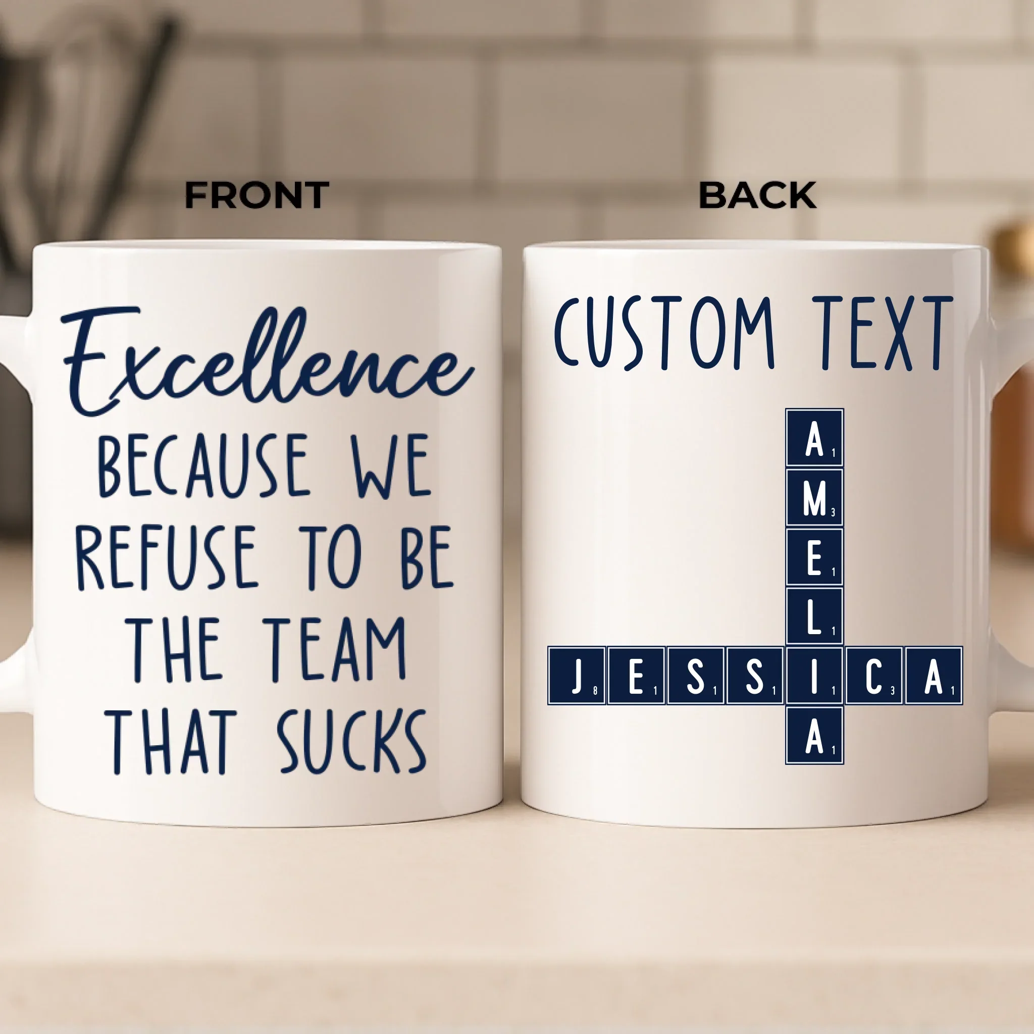 Custom Scrabble Mug - Personalized Birthday Gifts For Coworker, Work Bestie - Building Great Days Together Here - Robaser