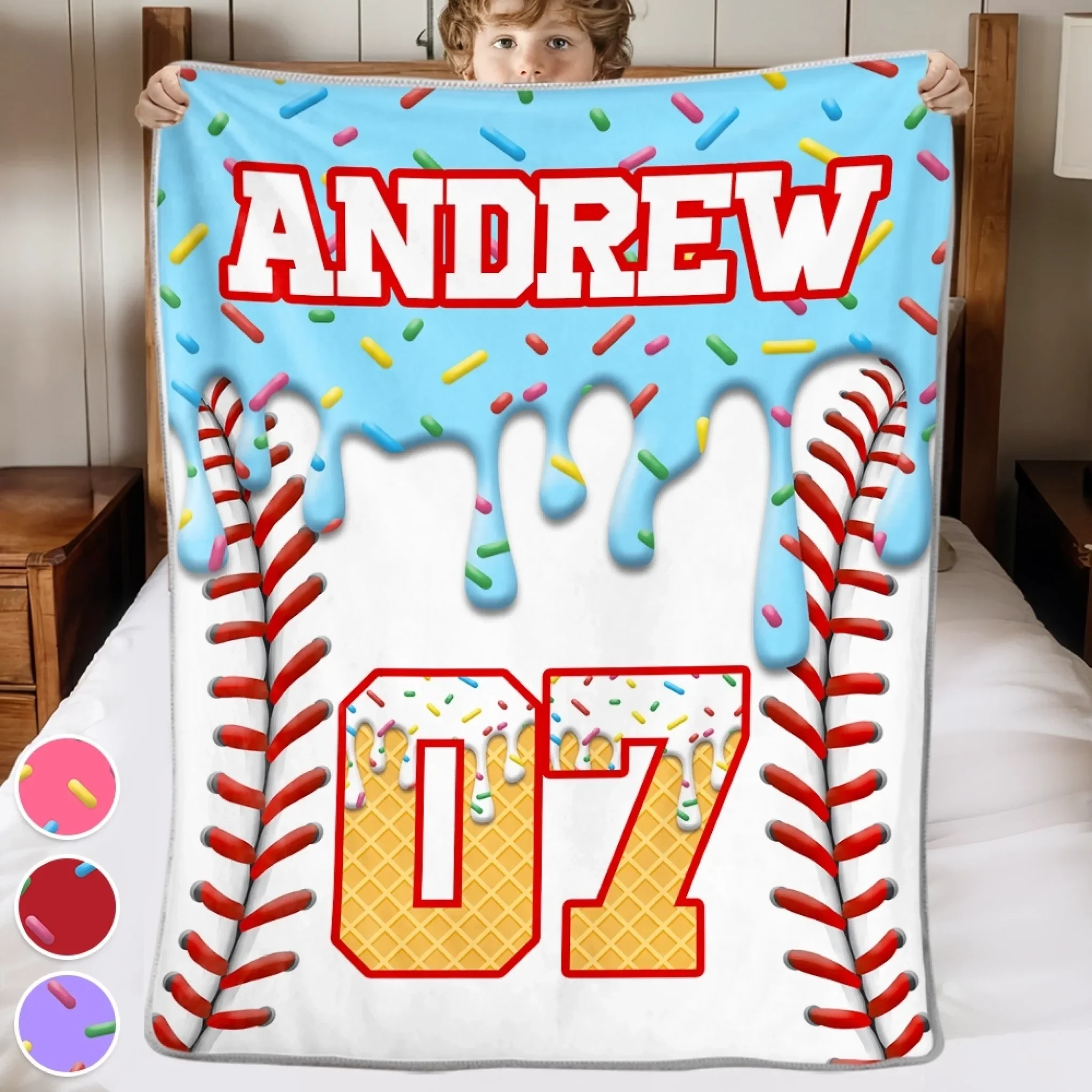 Custom Baseball Blanket - Personalized Birthday Baseball Gifts For Baseball Lovers, Sports Fans, Sports Lovers - Home Run Energy - Robaser
