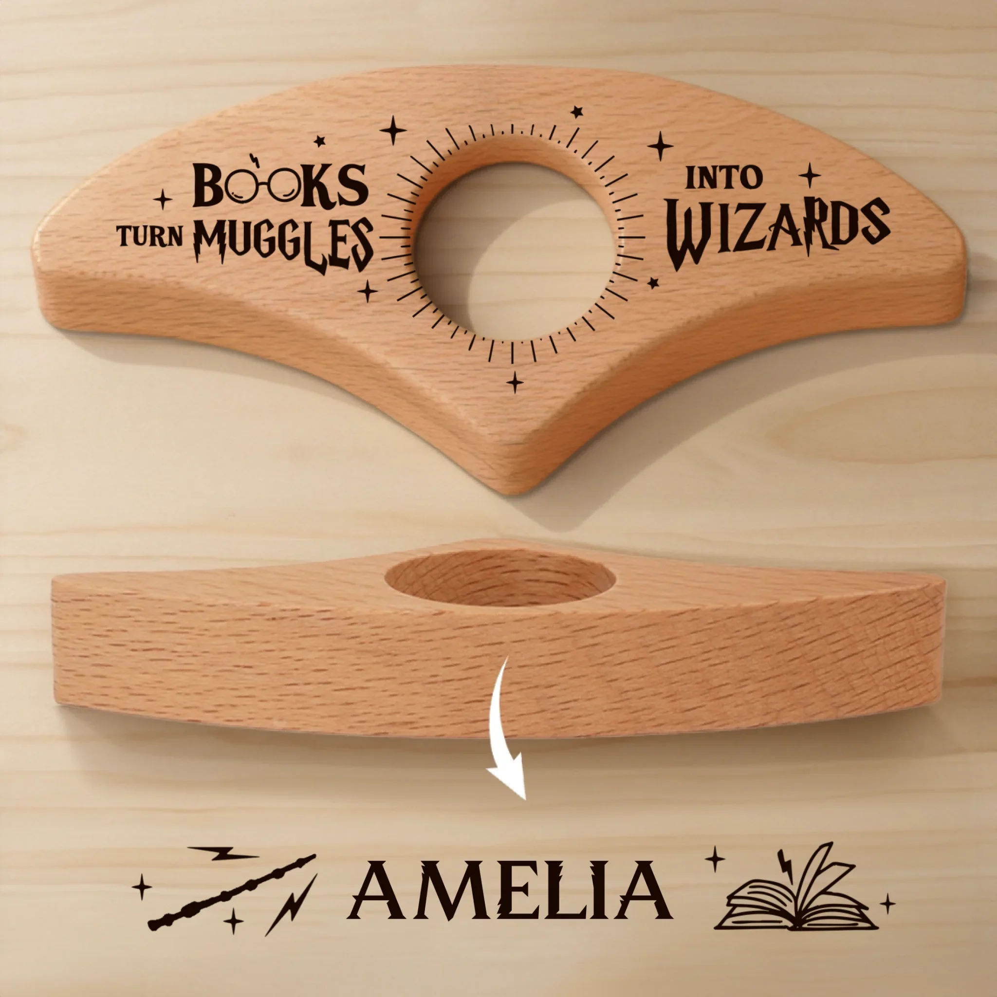 Custom Book Page Holder - Personalized Christmas Bookish Gifts For Book Lovers, Bookworms, Readers - My Patronus Is A Bookworm - Robaser