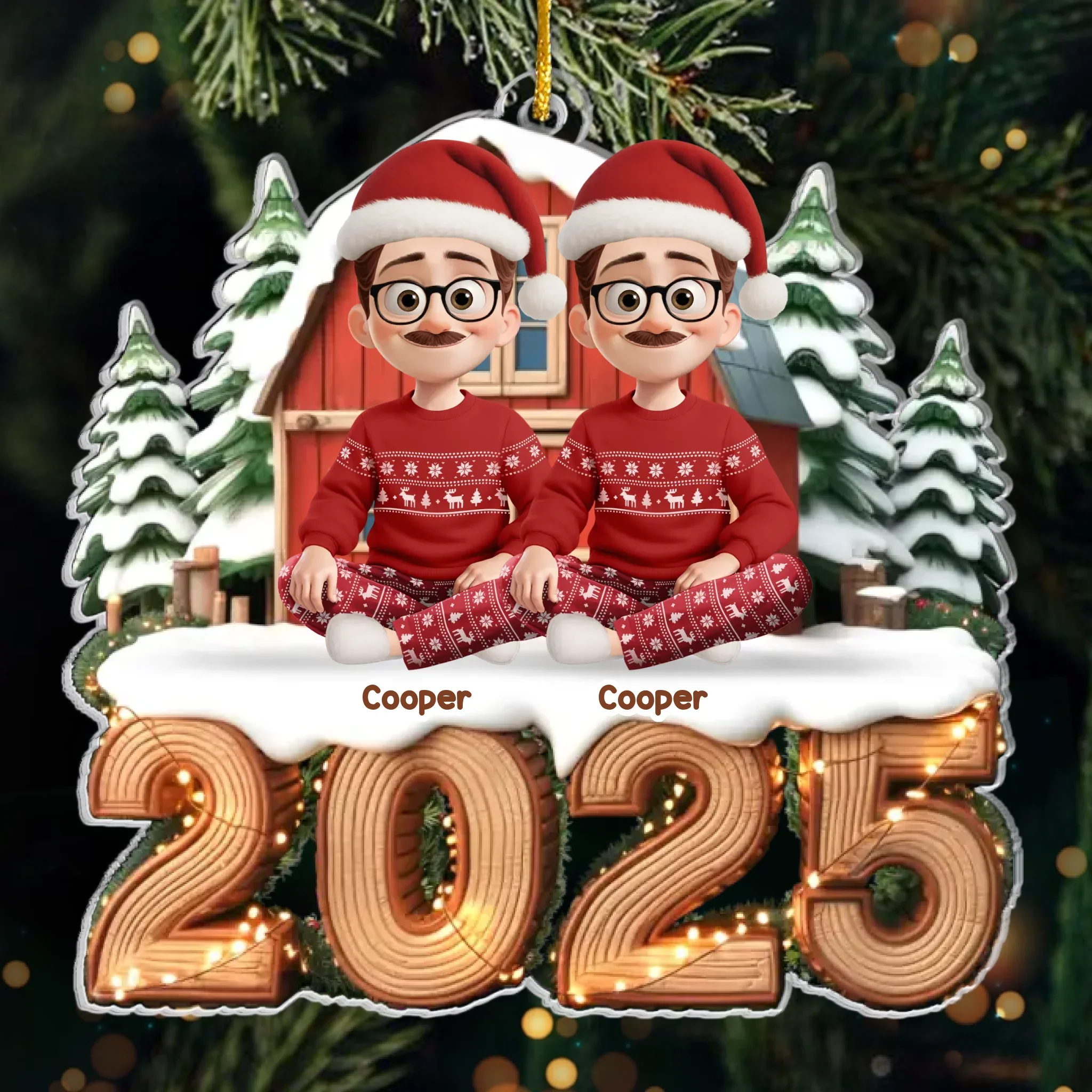 Custom Acrylic Ornament - Personalized Christmas Birthday Gifts For Family, Dog Cat Lovers - Love Lit Every Corner Of Home - Robaser