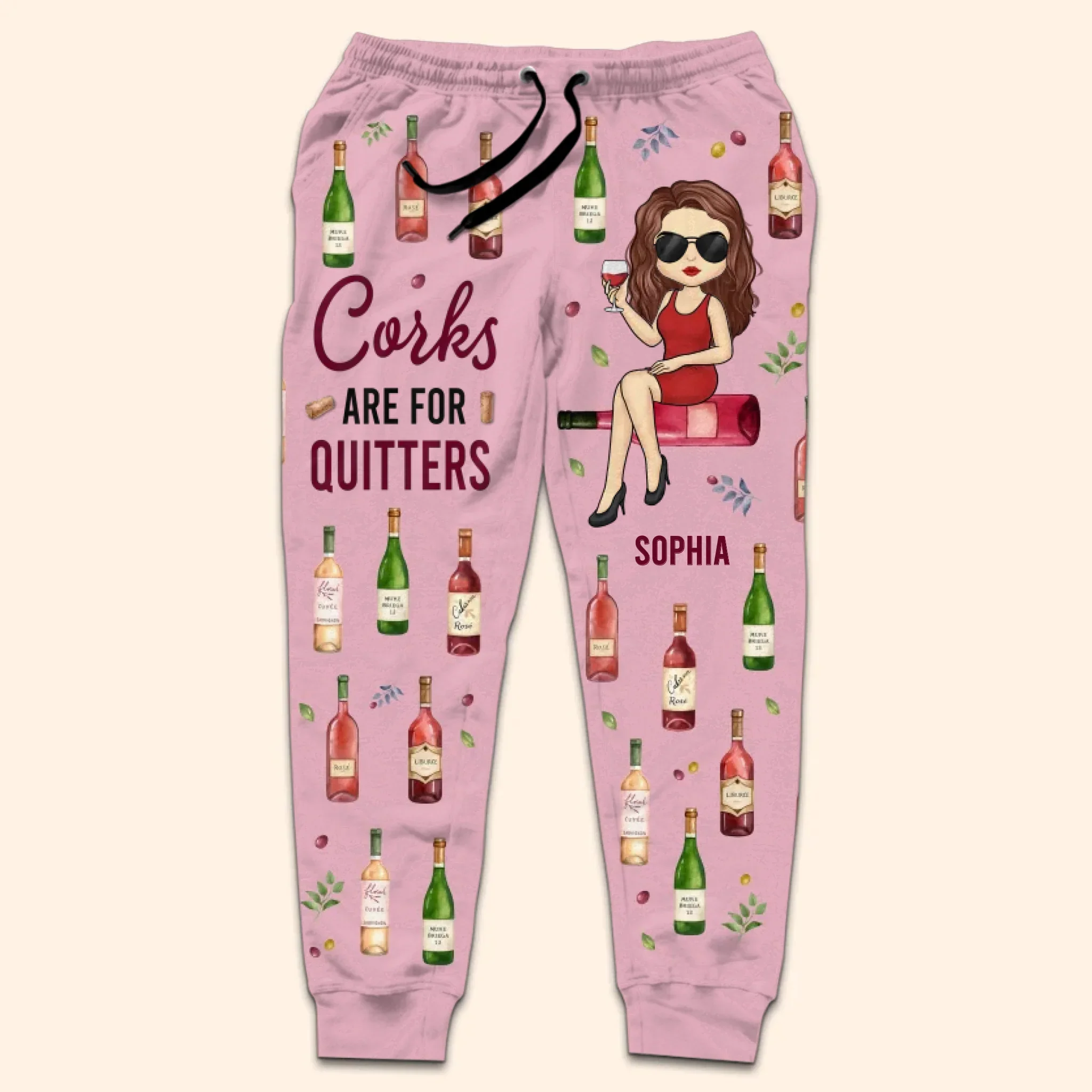 Custom Unisex Sweatpants - Personalized Birthday Gifts For Besties, Sisters, BFF, Family, Yourself - Just A Girl Who Loves Wine - Robaser