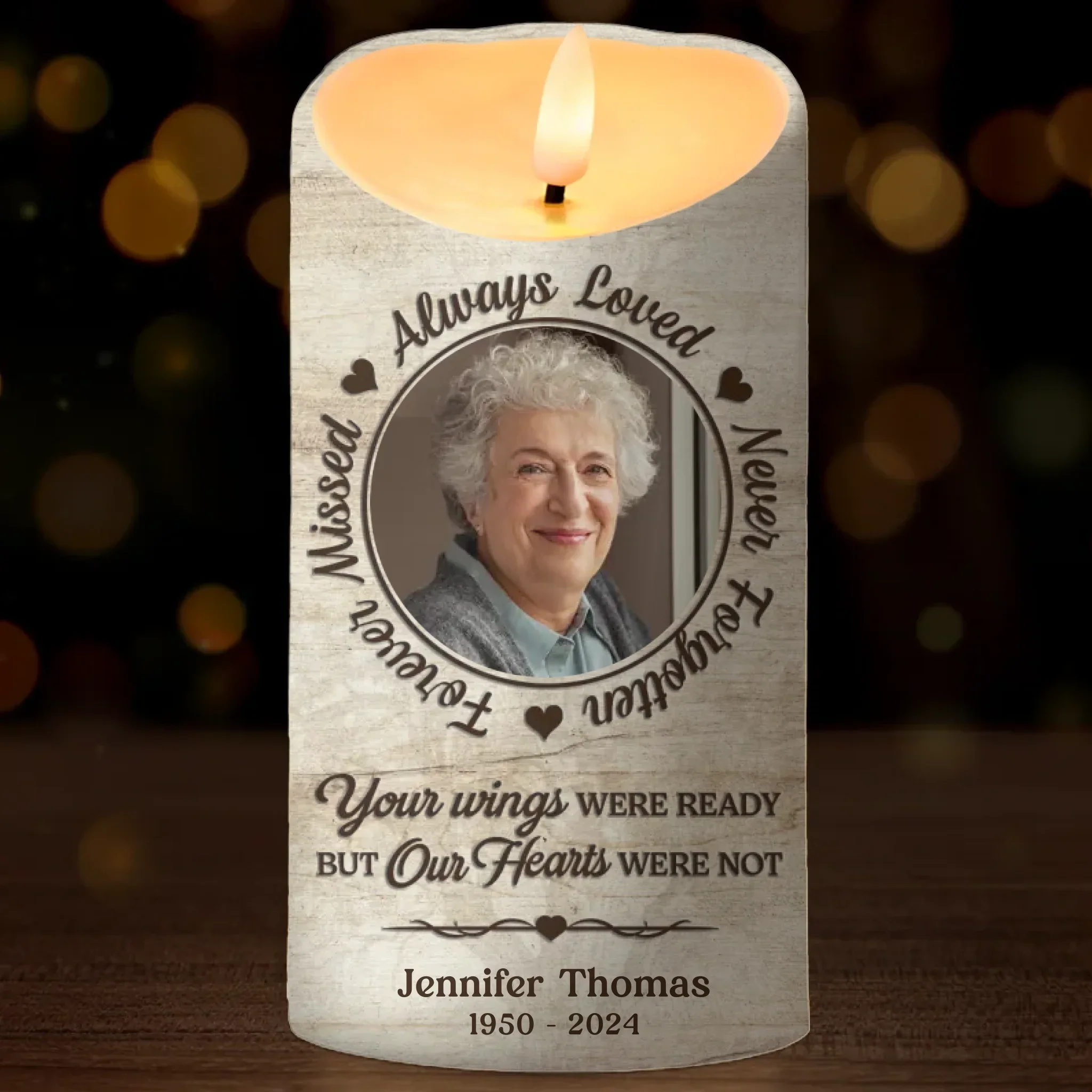 Custom Photo You Left A Footprint On Our Hearts - New Arrival, Memorial Personalized Custom LED Candle - Sympathy Gift, Christmas Gift For Family Members AMZ - Robaser