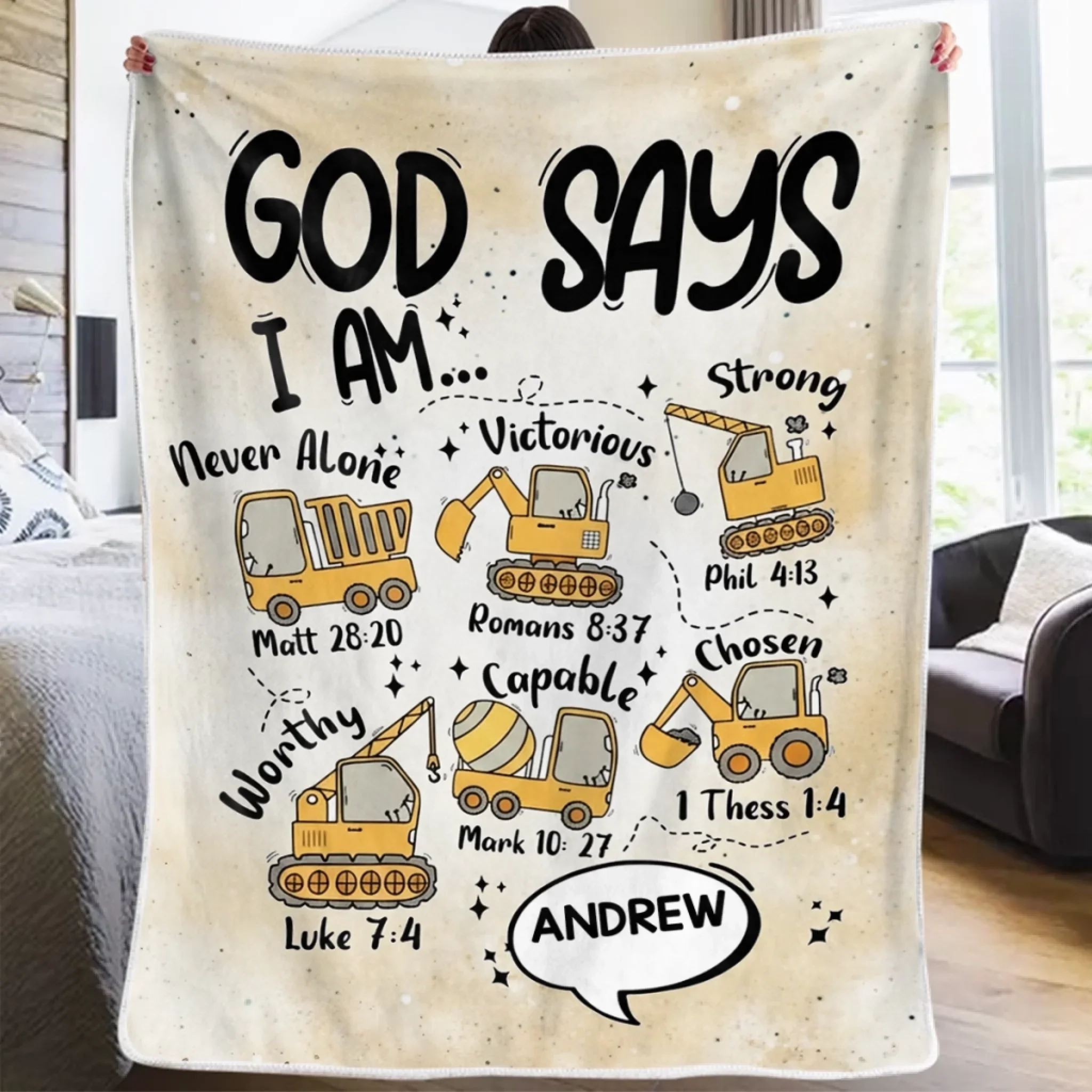 Custom Blanket - Personalized Birthday Gifts For Kids - God Says I Am Truly Loved - Robaser