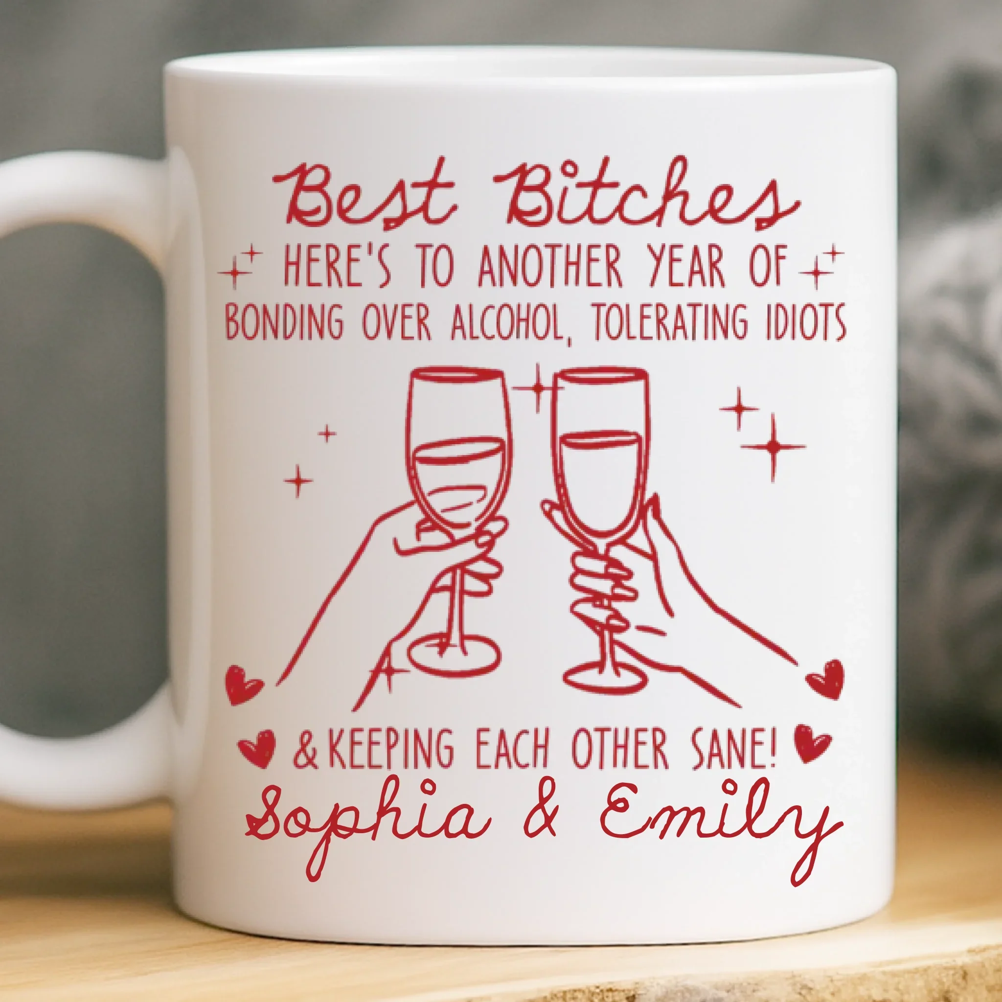 Custom Mug - Personalized Best Friend Birthday Gifts For Women, Besties, Sisters, BFF - Soul Talks Daily - Robaser