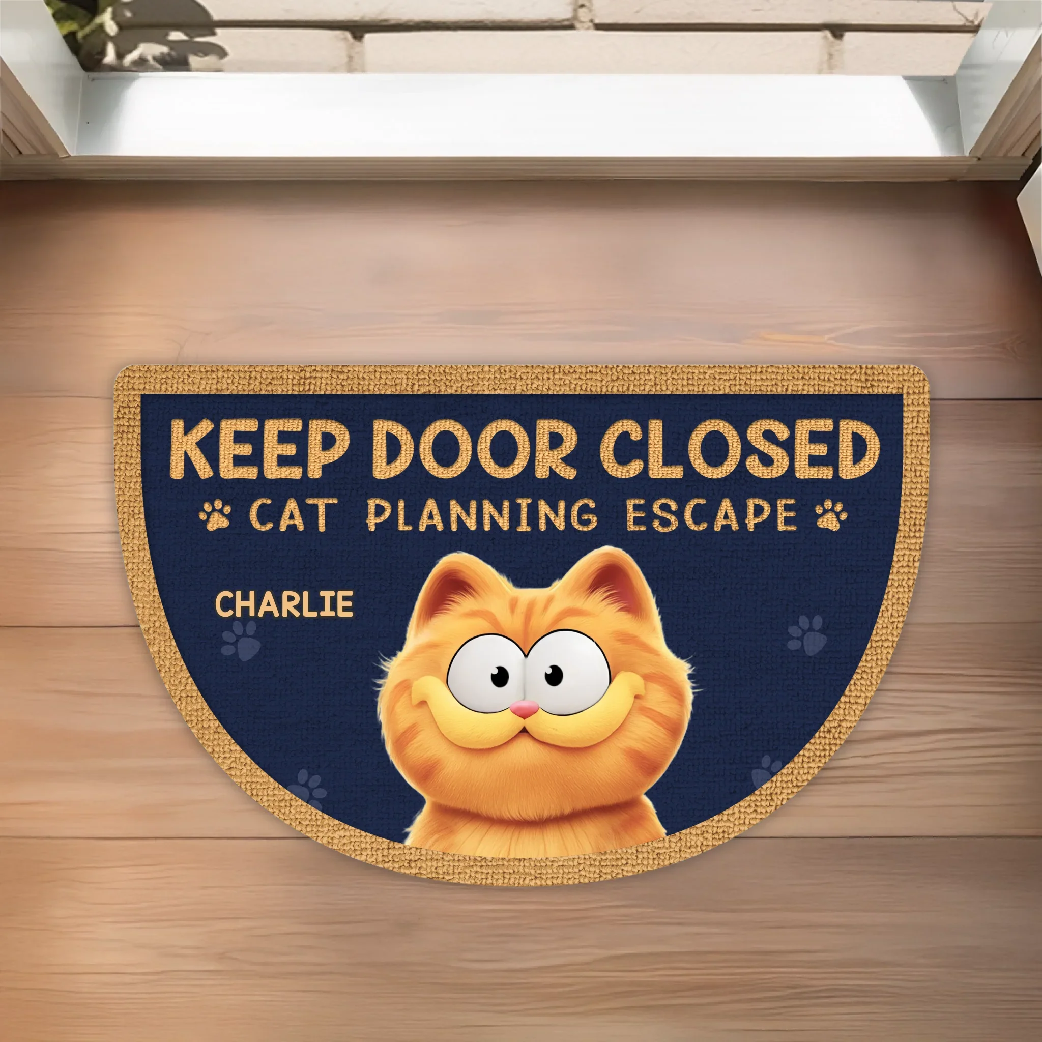 Custom Shaped Doormat - Personalized Birthday Gifts For Cat Lovers, Cat Mom And Dad - The Great Cat Escape - Robaser
