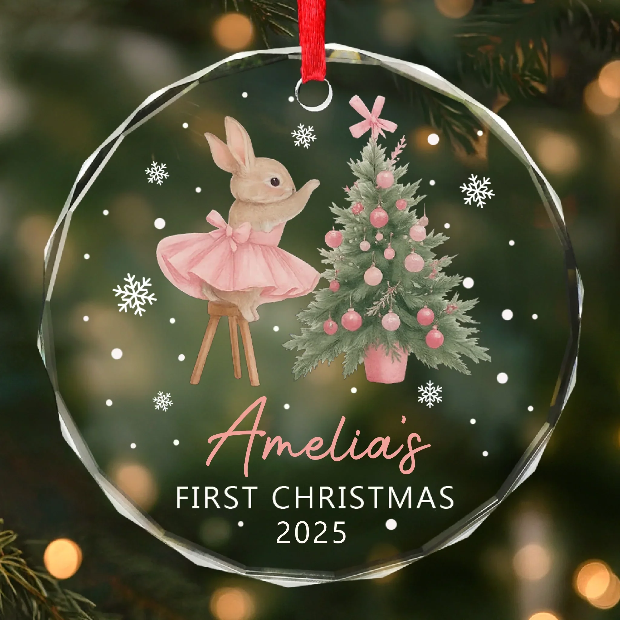 Custom Baby First Christmas Glass Ornament - Personalized Christmas Baby Shower, Gifts For New Moms, New Dads, New Parents - Santa  s Newest Helper - Robaser