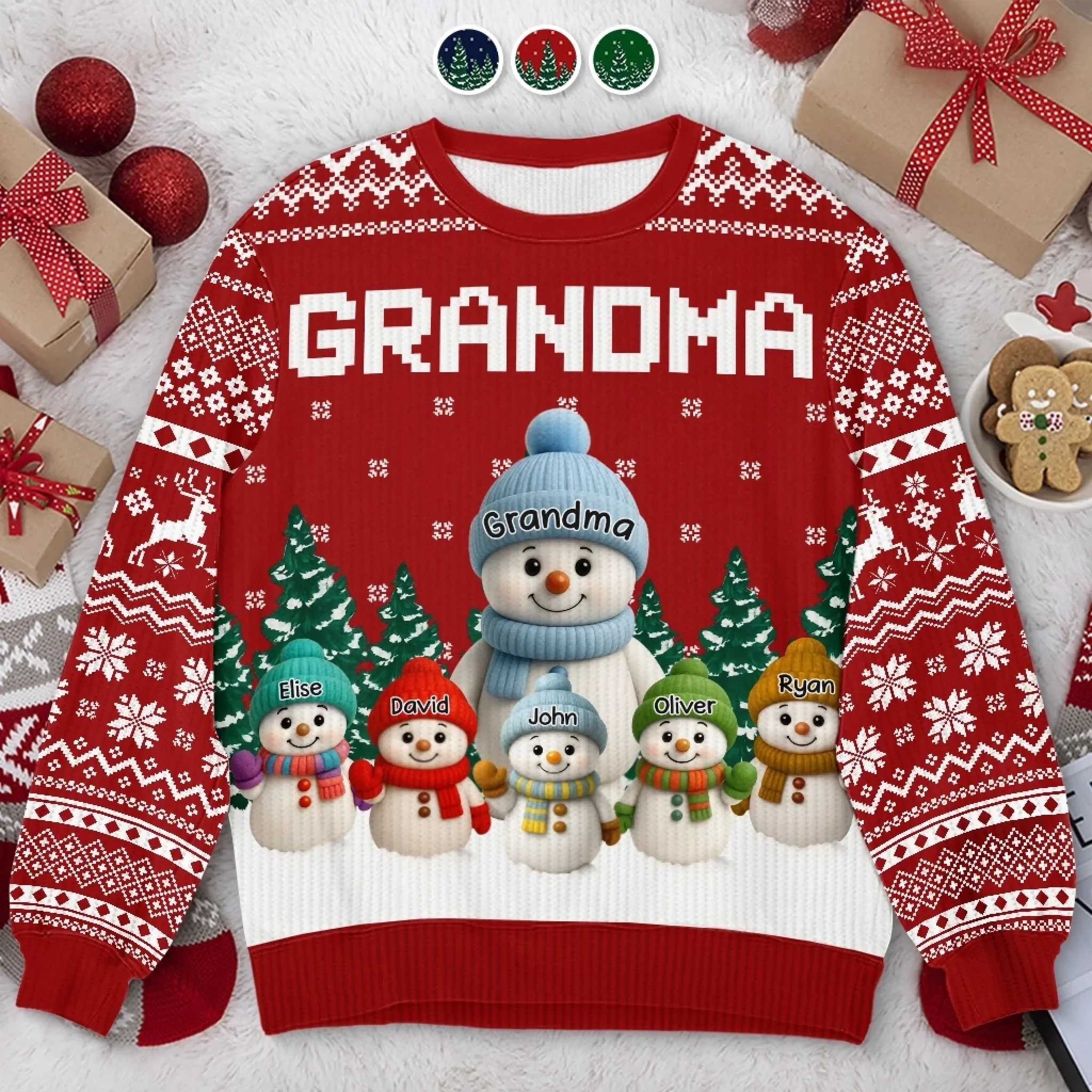 Custom Snowman Unisex Ugly Sweatshirt - Personalized Christmas Birthday Gifts For Mom, Grandma - Christmas Wonder Glows In Every Smile - Robaser