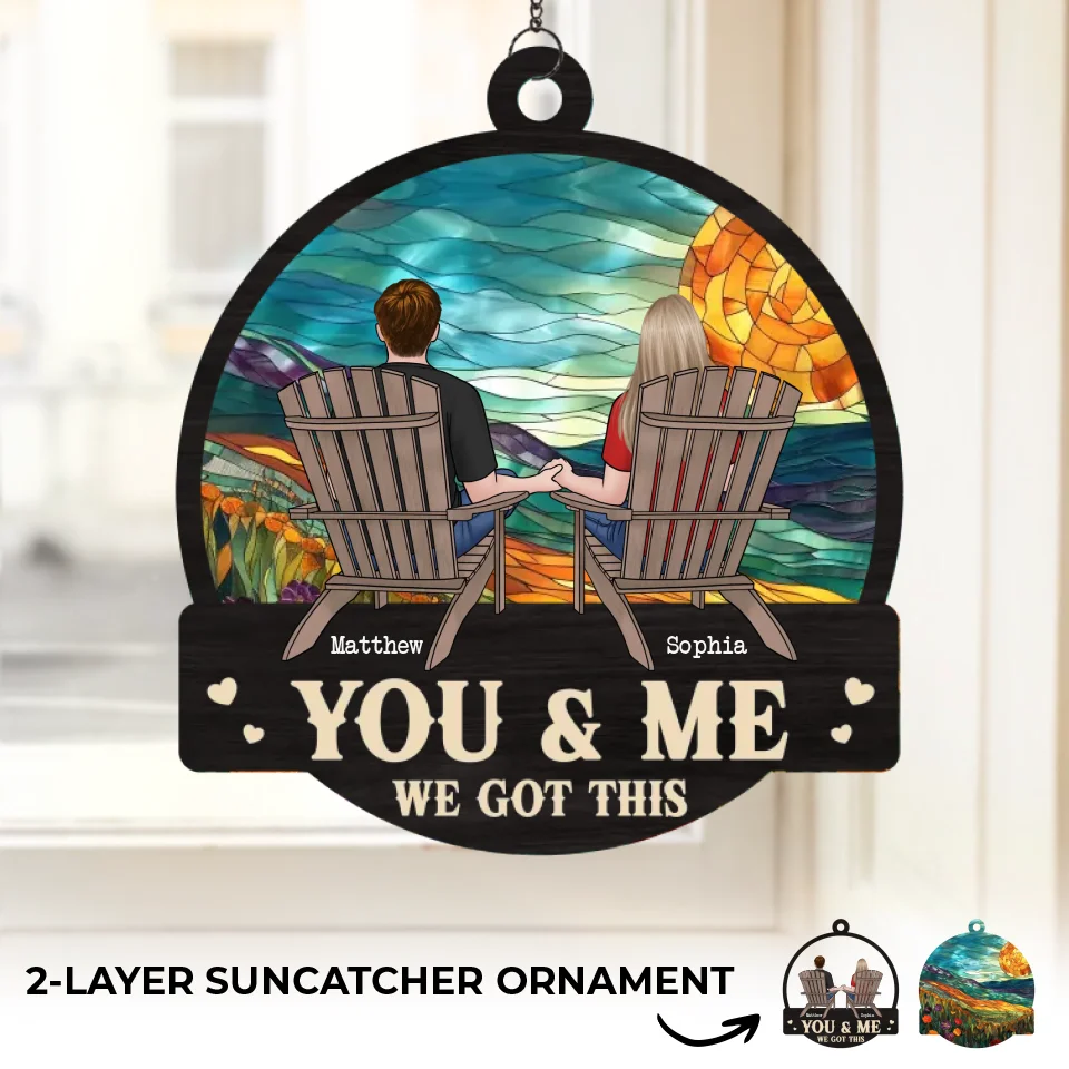 True Love Is Timeless - Couple Personalized Window Hanging Suncatcher - Gift For Husband Wife, Anniversary - Robaser