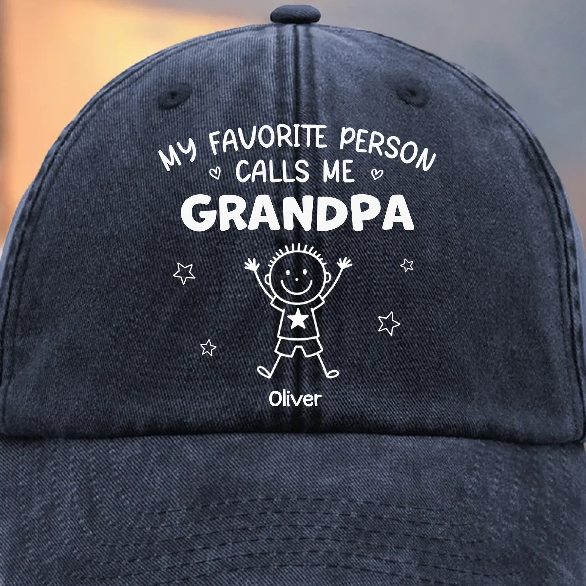 Custom Vintage Washed Denim Baseball Cap - Personalized Birthday Gifts For Dad, Grandpa - Loved By My Favorite Crew - Robaser