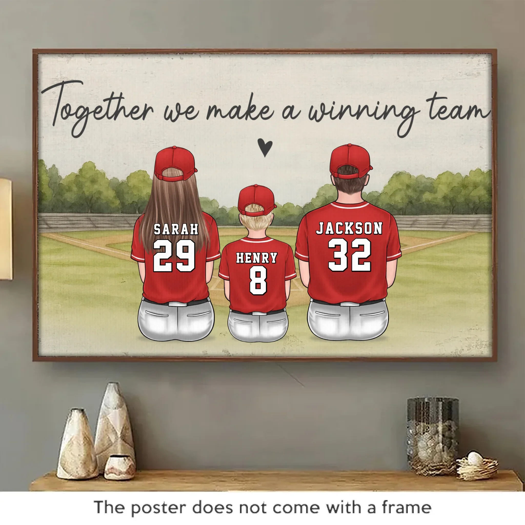 Daddy's Dream Team - Family Personalized Custom Horizontal Poster - Father's Day, Gift For Dad, Sport Lovers, Sport Players - Robaser