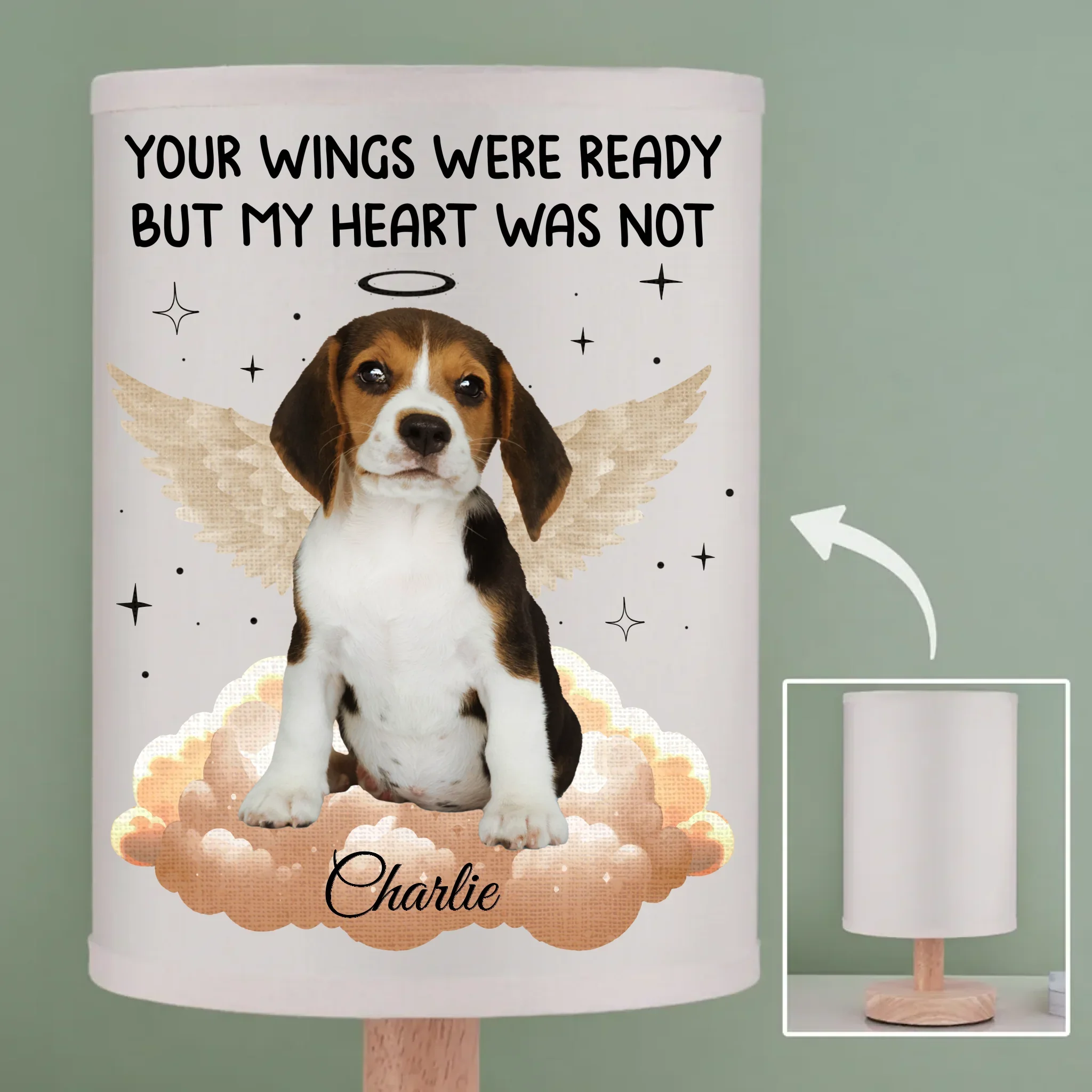 Custom Photo Until We Meet Again - Memorial Personalized Custom Linen Bedside Table Lamp - Sympathy Gift For Pet Owners, Pet Lovers - Robaser
