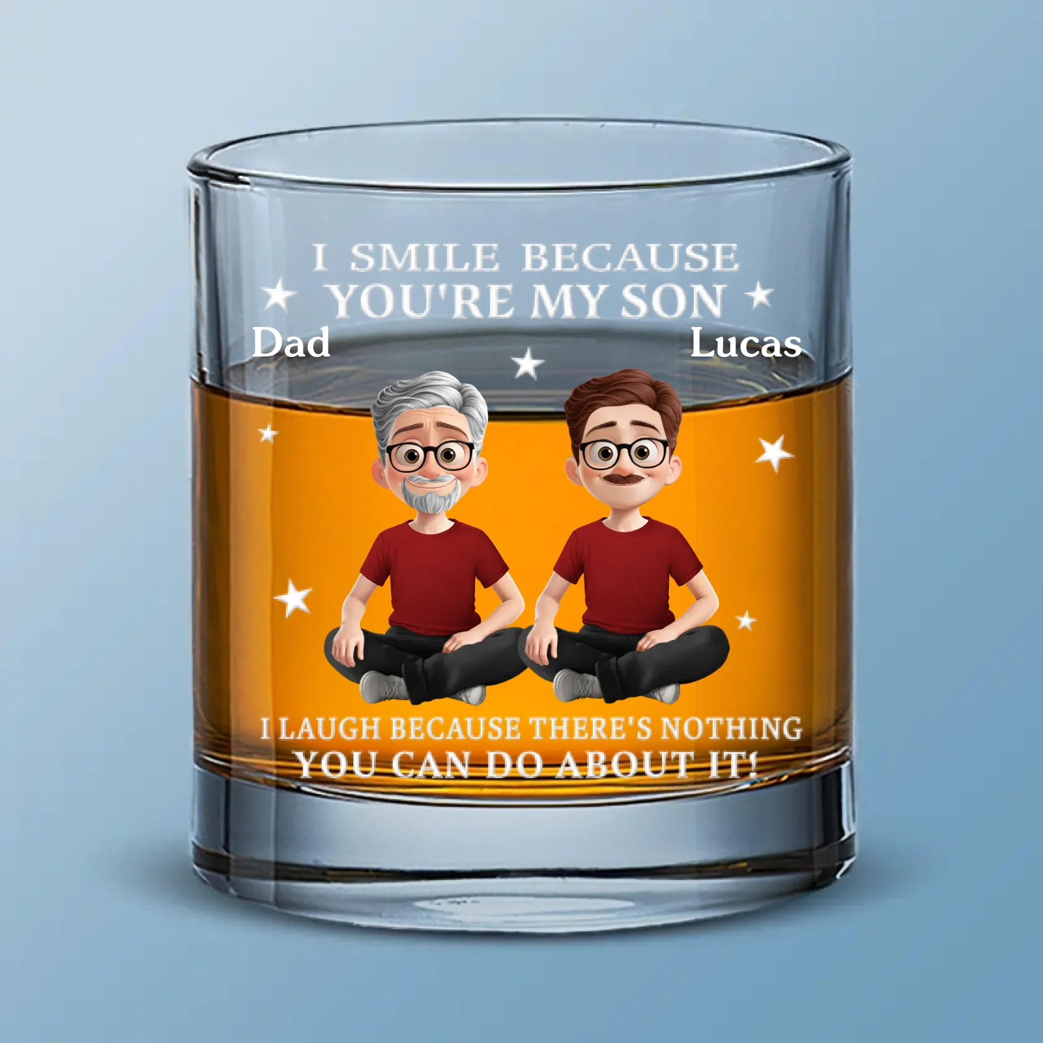 Custom Whiskey Glass - Personalized Birthday Gifts For Mom, Dad, Son - Strength Runs In Us - Robaser