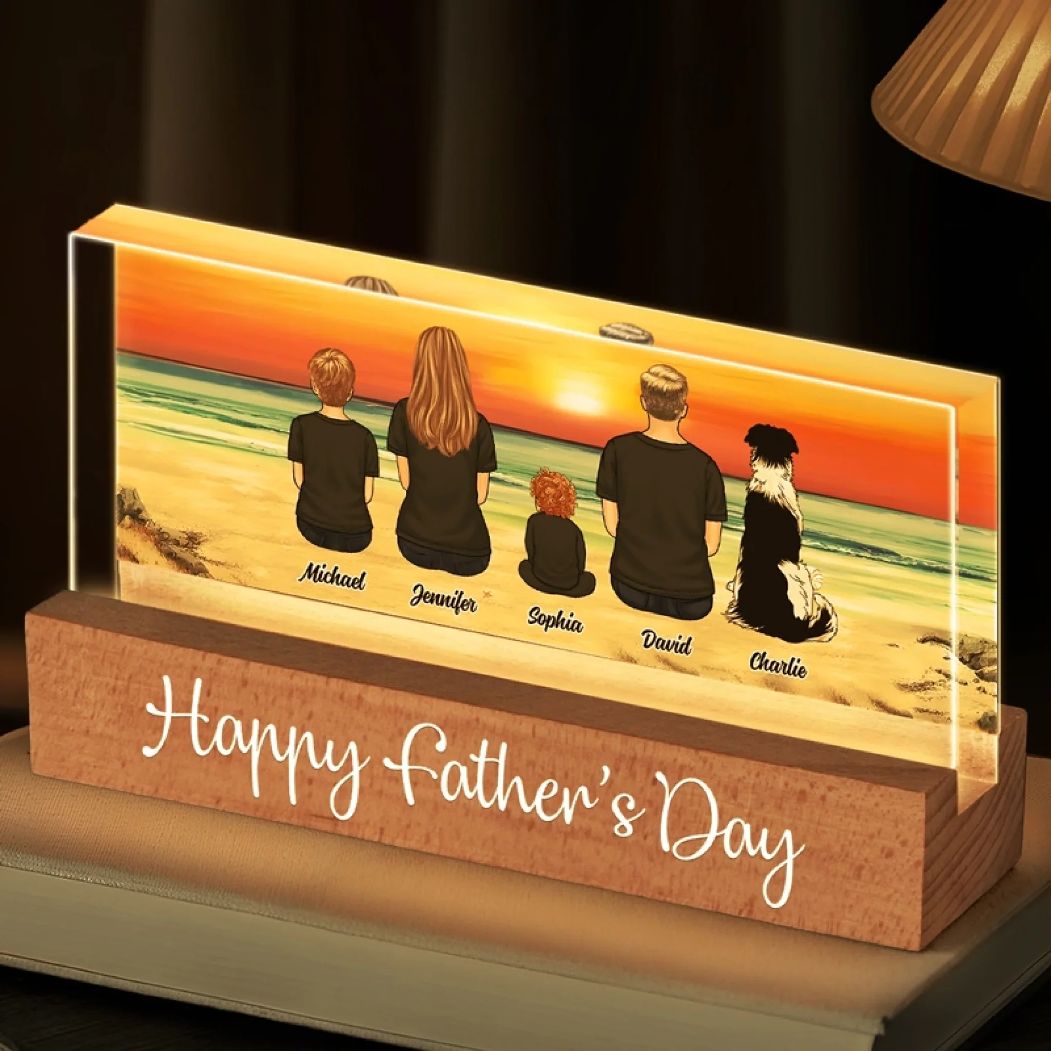 Your Love Lights Our World - Family Personalized Custom Acrylic Letters 3D LED Night Light - Father's Day, Gift For Dad, Grandpa - Robaser