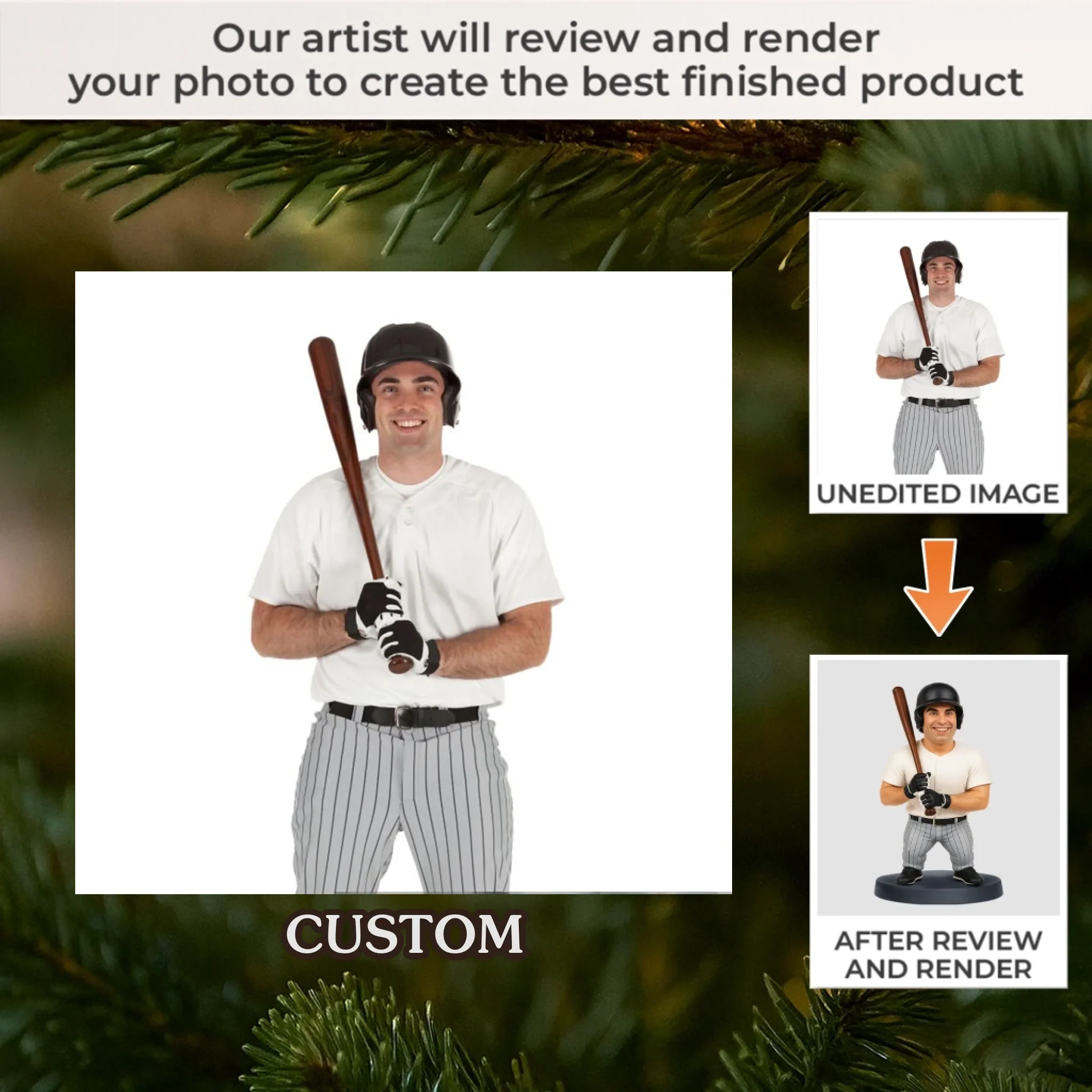 Custom Photo Acrylic Ornament - Personalized Christmas Birthday Sport Gifts For Sports Lovers - Life  s Better In A Ballpark - Robaser