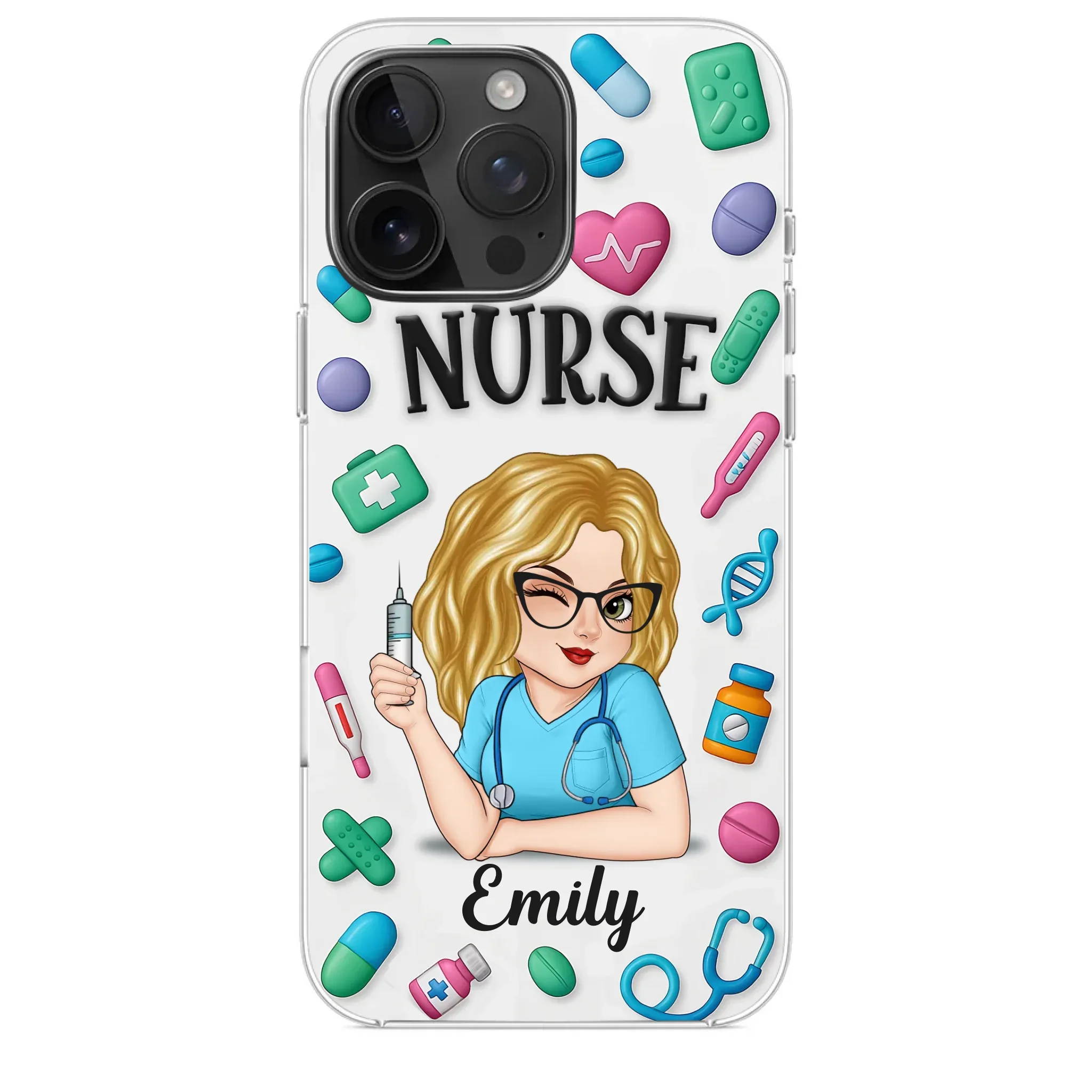 Nurse Life, Best Life - Nurse Personalized Custom 3D Inflated Effect Printed Clear Phone Case - Appreciation, Thank You Gift, Nurse Life, Doctor Life - Robaser