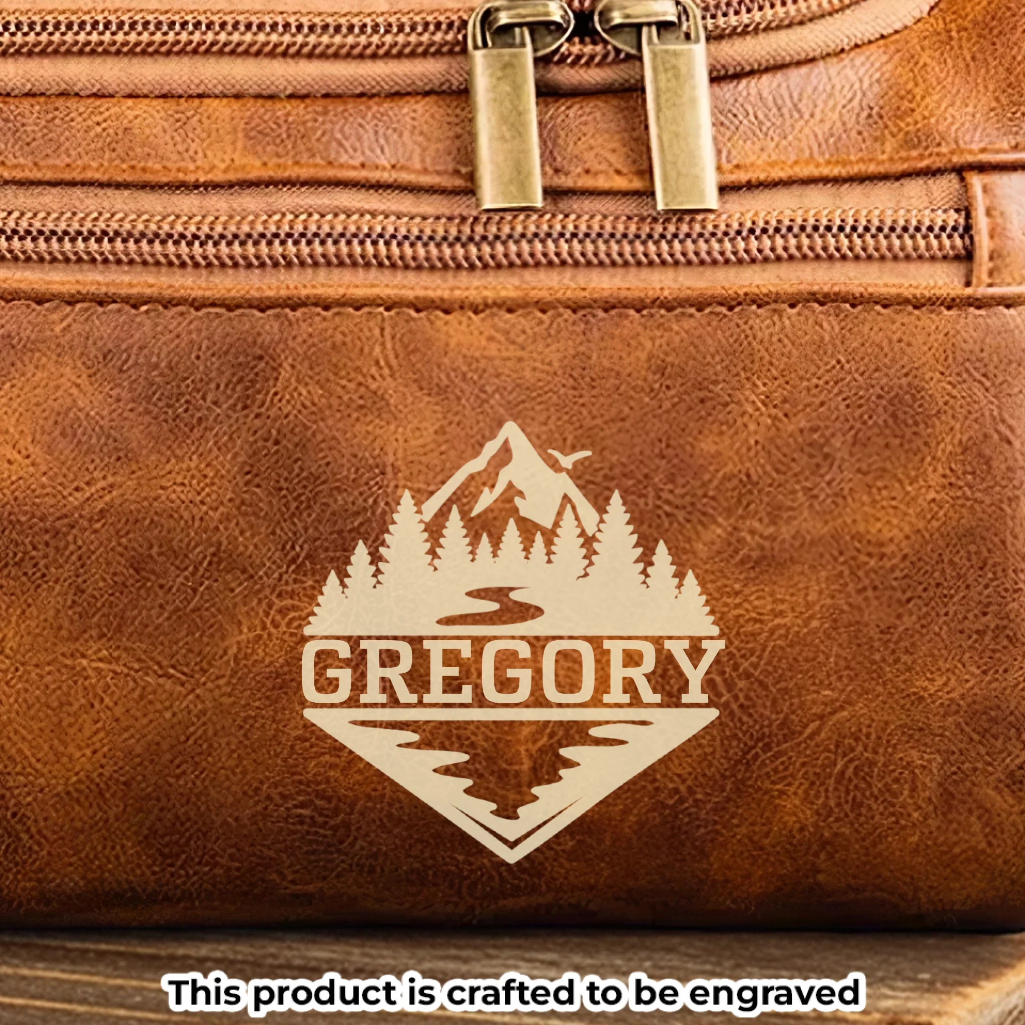 Custom Engraved Leather Toiletry Bag - Personalized  Christmas Birthday Camping Gifts For Campers - Built To Last Every Journey - Robaser