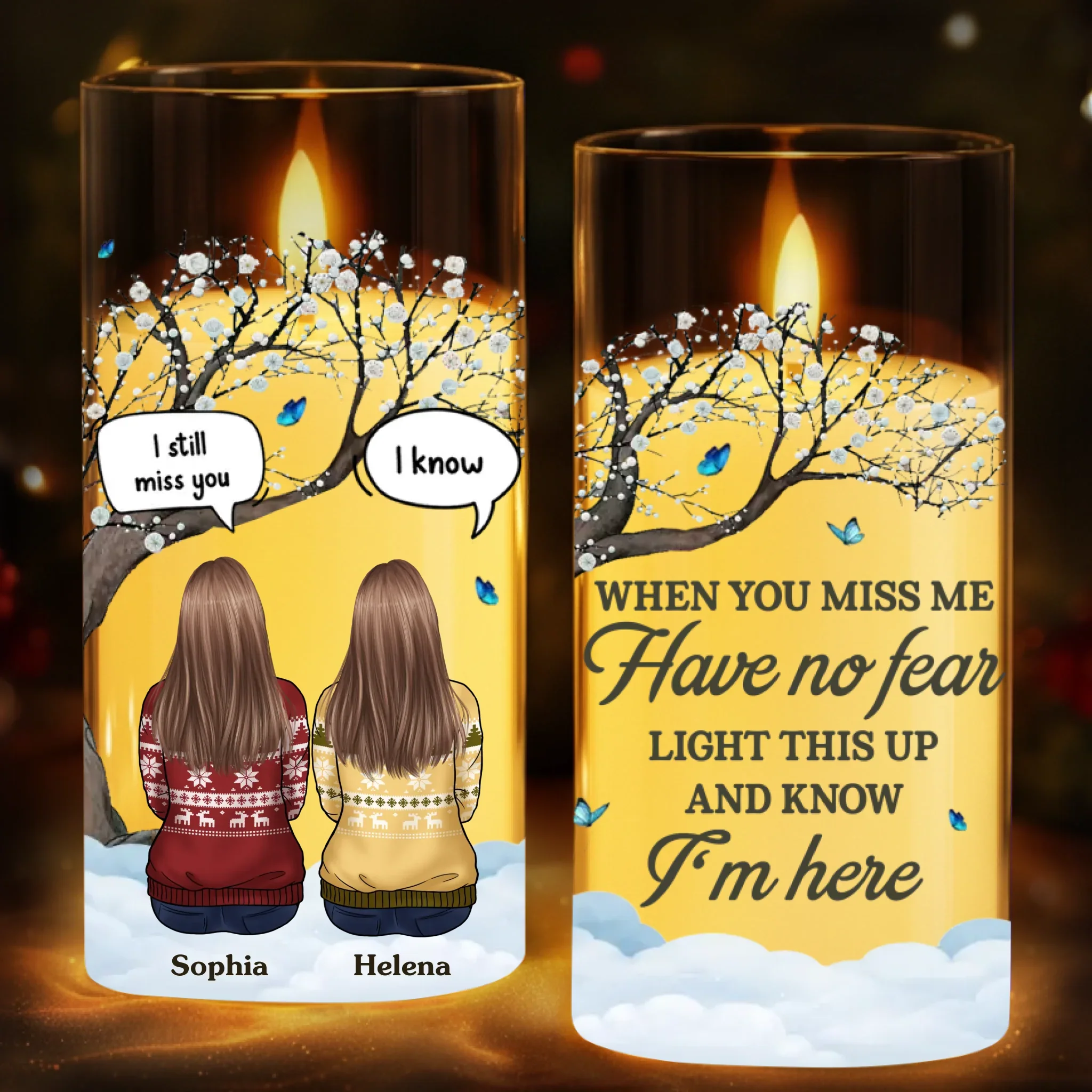 Custom LED Candle Light - Personalized Christmas Memorial Sympathy Gifts For Loss Of Mom, Dad - Your Light Still Guides Us - Robaser