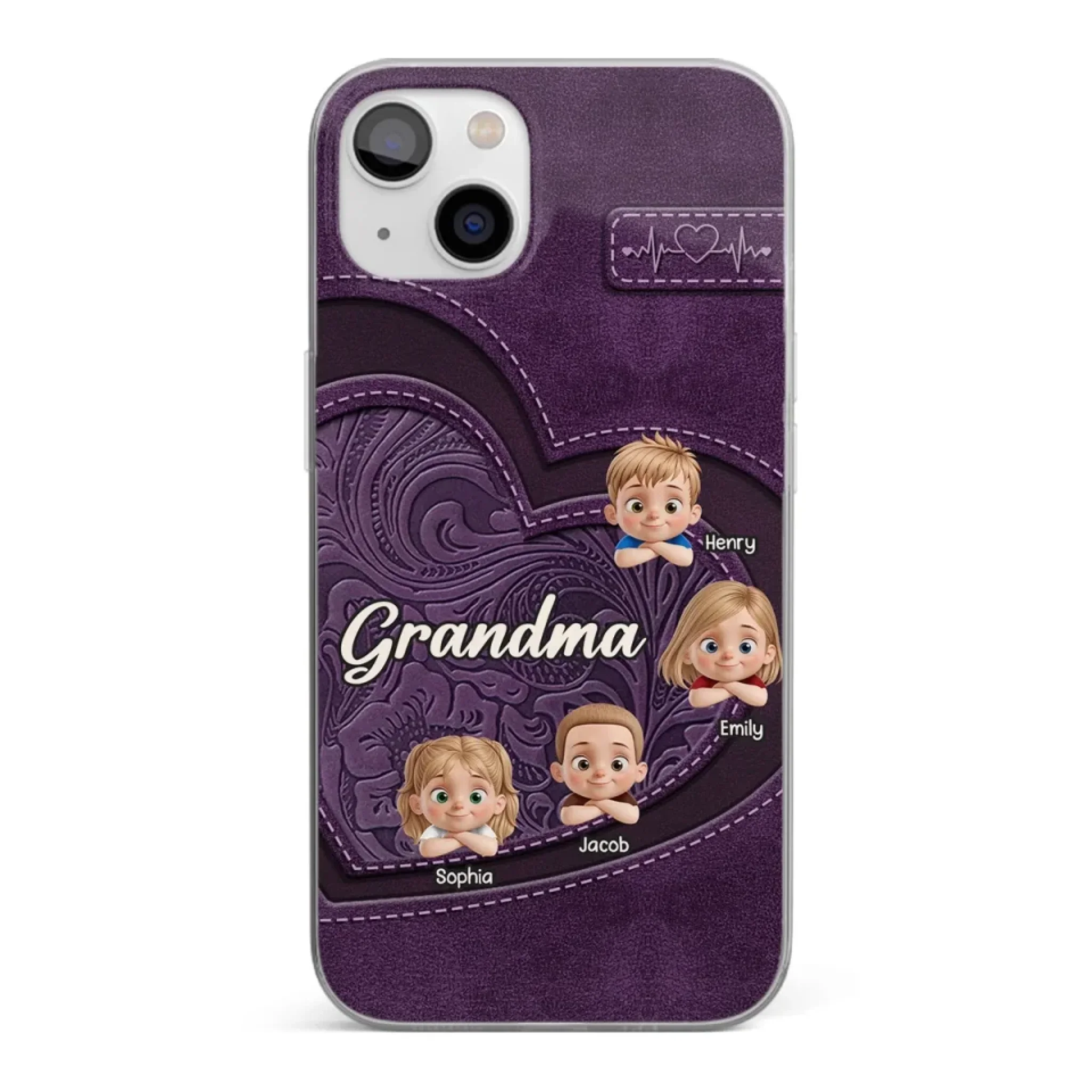 Always In Your Hug, Grandma - Family Personalized Custom Clear Phone Case - Mother's Day, Gift For Mom, Grandma - Robaser