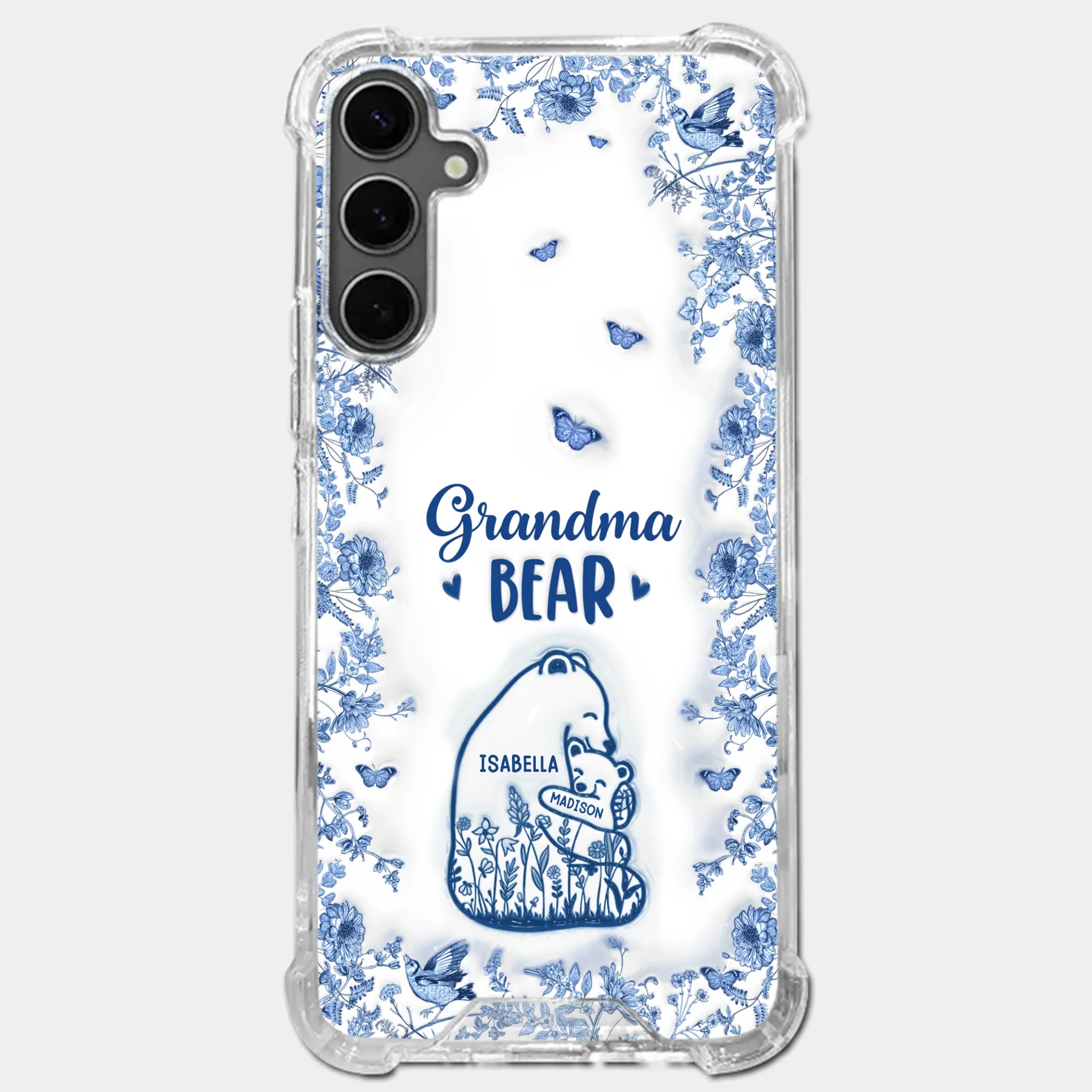 Custom 3D Inflated Effect Printed Clear Phone Case - Personalized Birthday Gifts For Mom, Grandma - Love You Beary Much - Robaser