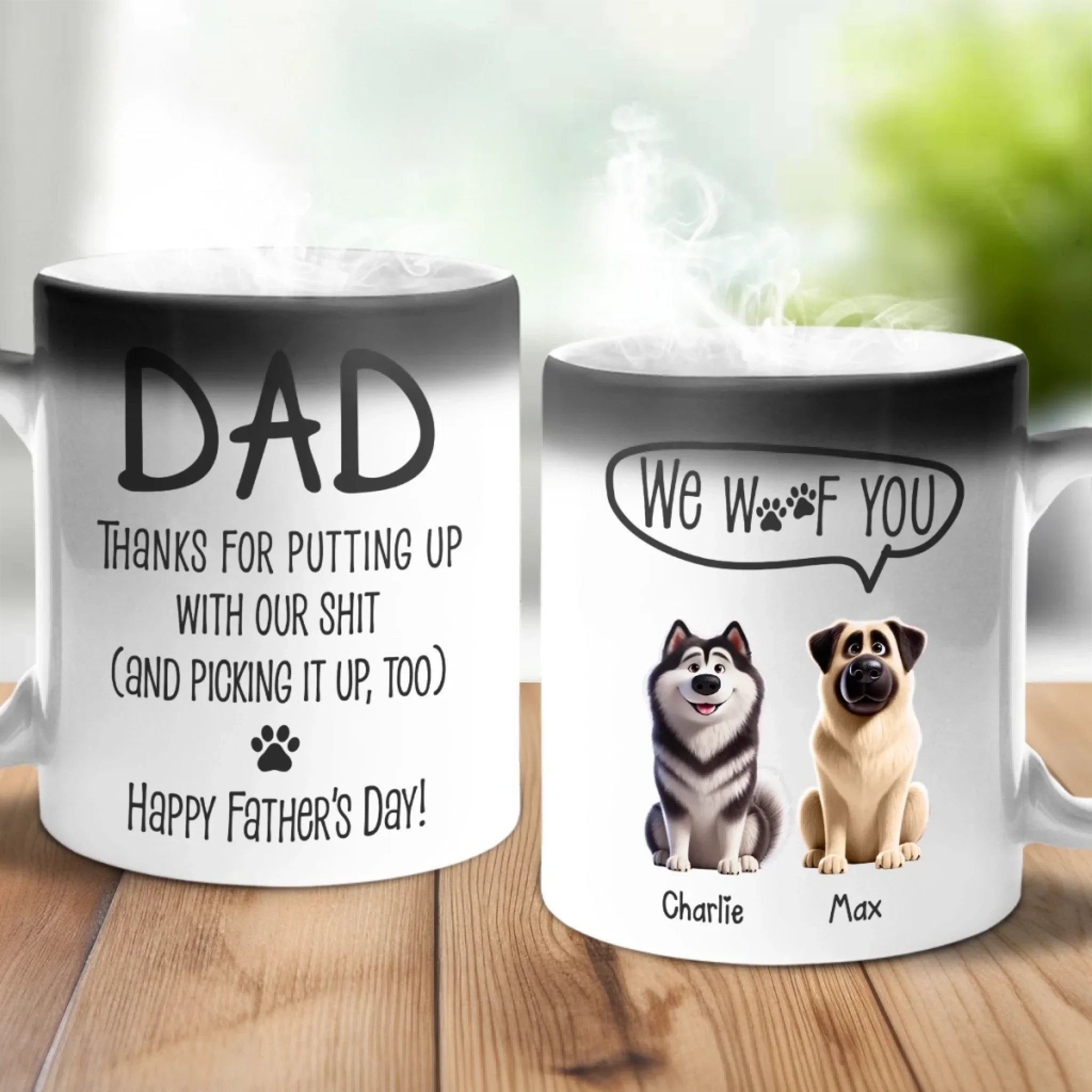 Sorry For The Mess, But Thanks For Loving Us Anyway - Dog Personalized Custom Color Changing Mug - Father's Day, Gift For Pet Owners, Pet Lovers - Robaser