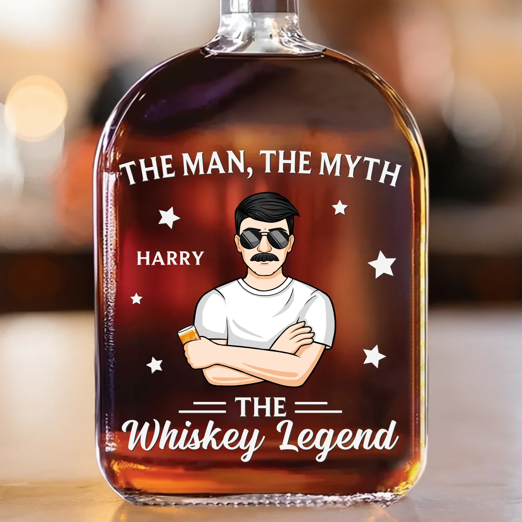 One Part Whiskey, Two Parts Legend - Family Personalized Custom Whiskey Bottle - Father's Day, Gift For Dad, Grandpa - Robaser