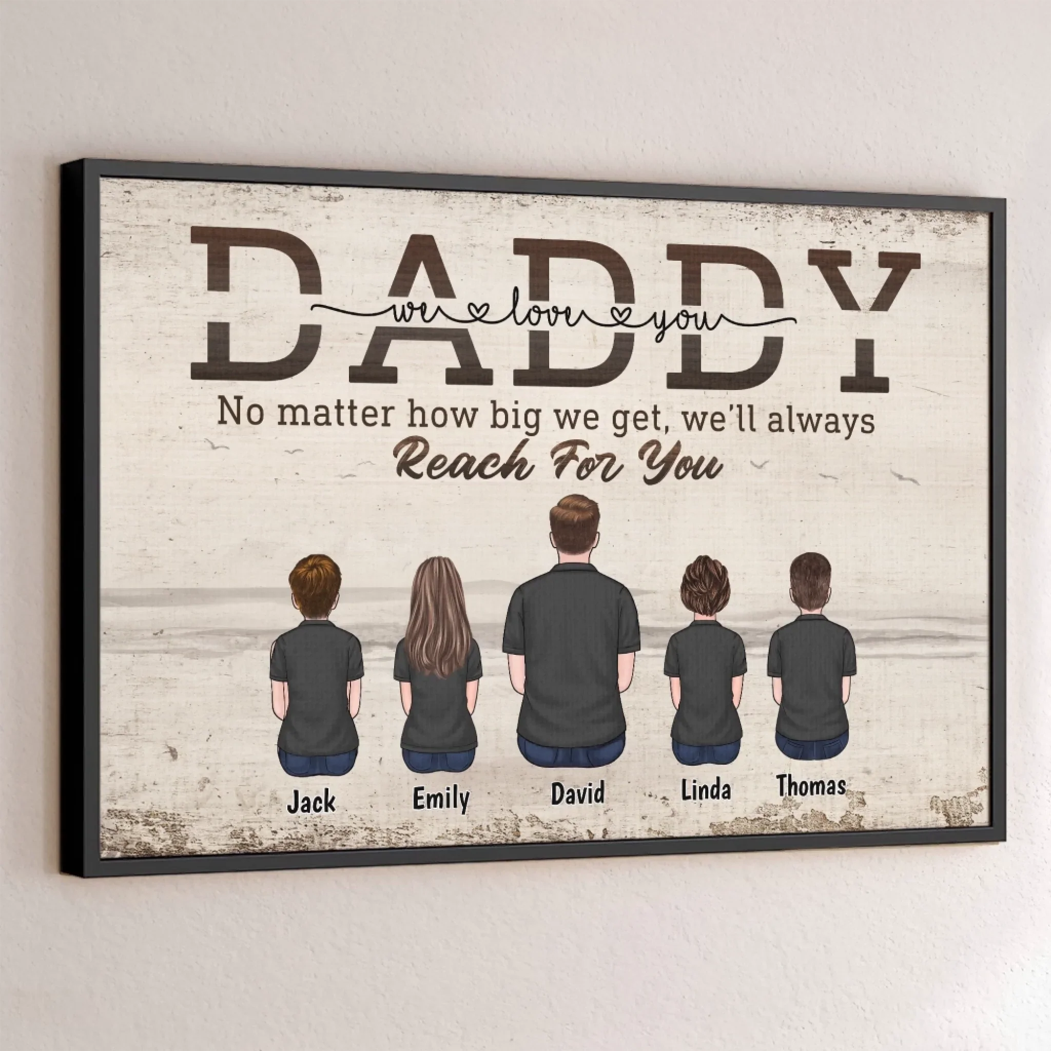 The World May Grow, But Your Love Is Home - Family Personalized Custom Horizontal Poster - Father's Day, Gift For Dad, Grandpa - Robaser