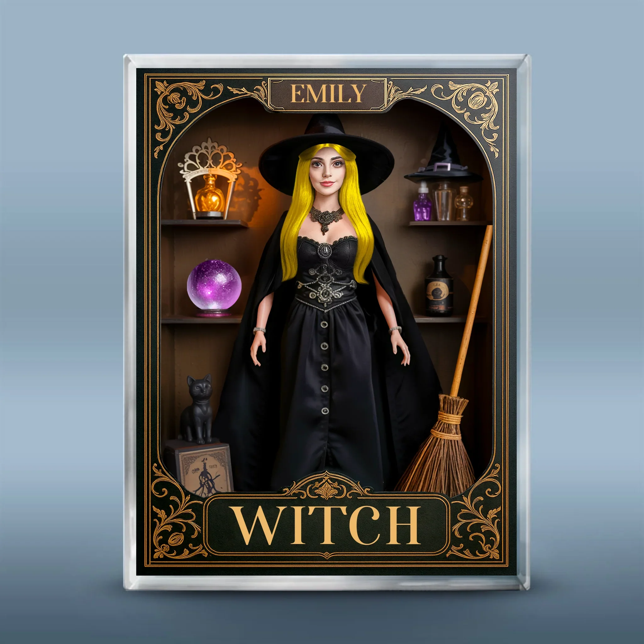 Custom Rectangle Shaped Acrylic Plaque - Personalized Halloween Witchy Gifts For Women - A Beauty Born Of Night - Robaser