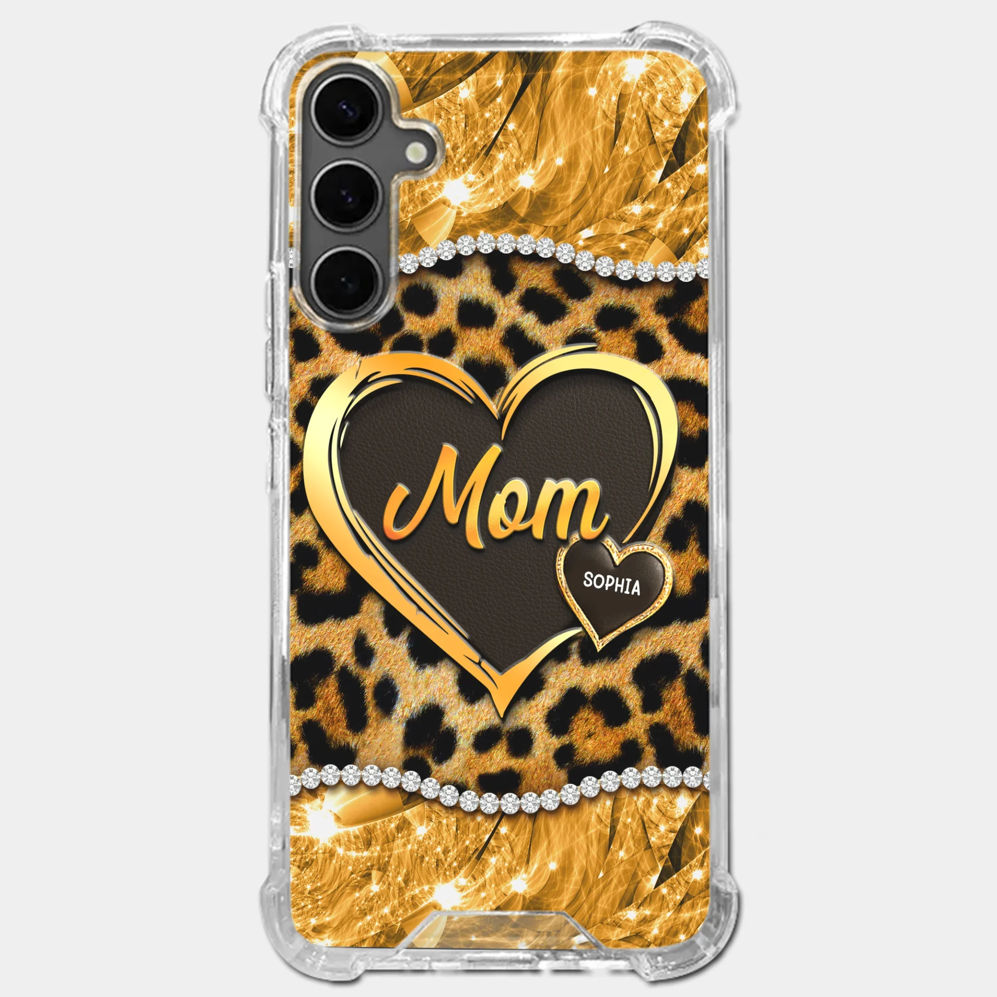 Custom 3D Inflated Effect Printed Clear Phone Case - Personalized Mother's Day Gifts For Mother, Grandmother - Shine Like A Diamond - Robaser