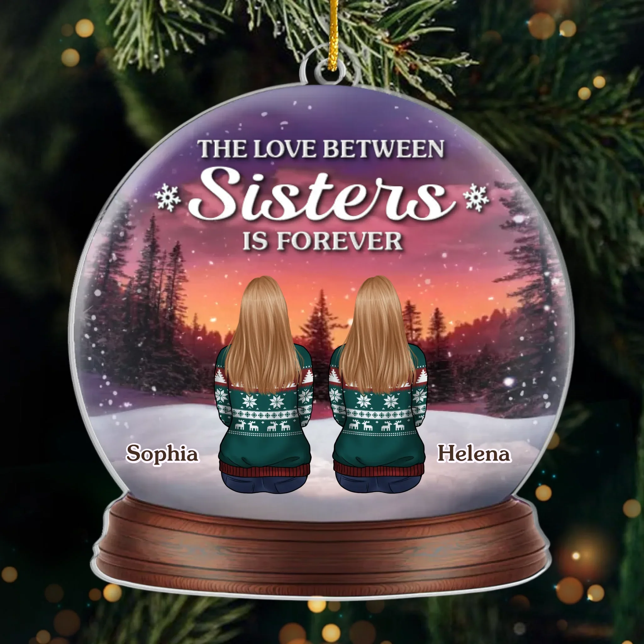 Custom Acrylic Ornament - Personalized Christmas Birthday Gifts For Brother, Sister - Sibling Love Lasts Forever - Robaser