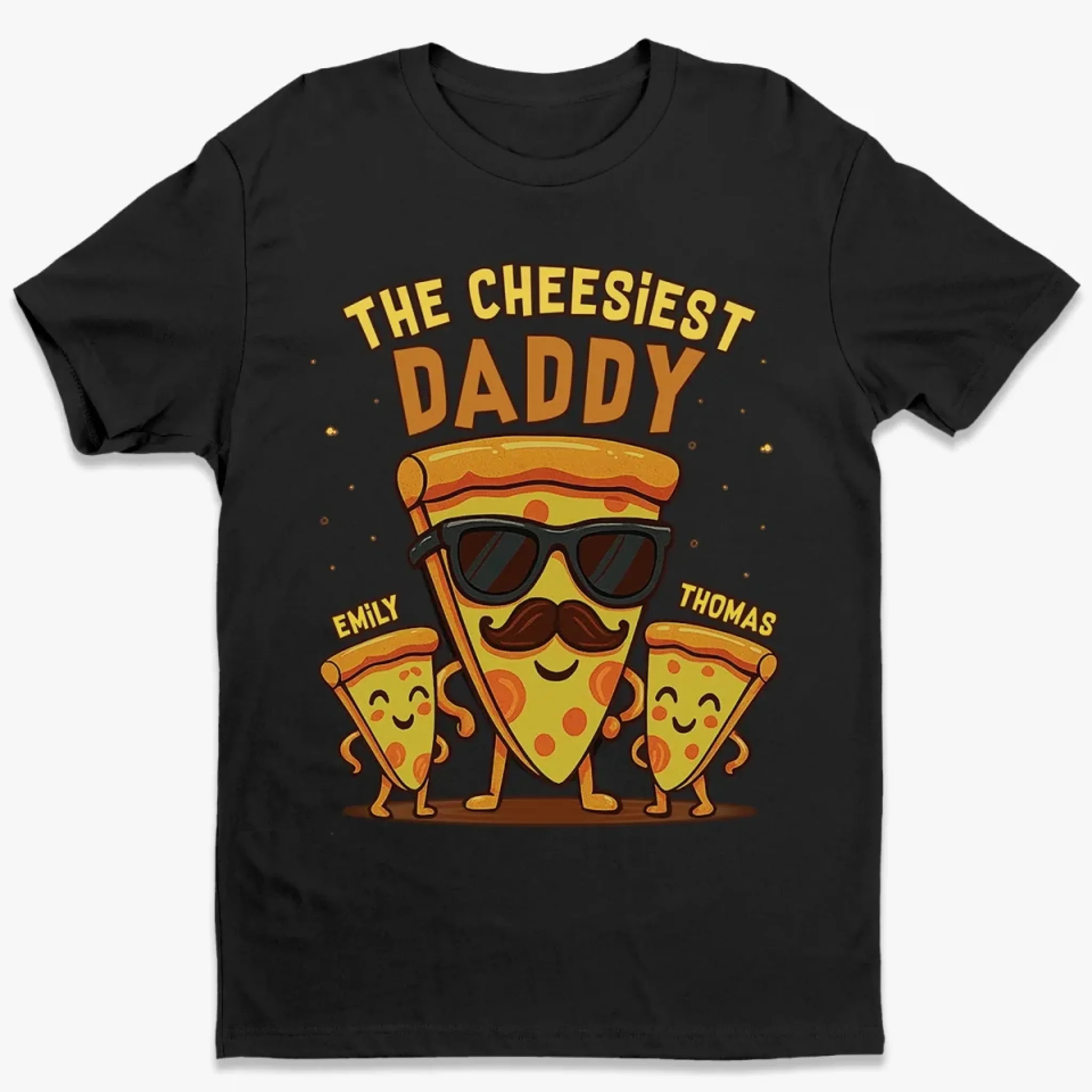 The Cheesiest Daddy - Family Personalized Custom Unisex T-shirt, Premium T-shirt, Hoodie - Father's Day, Gift For Dad, Grandpa - Robaser