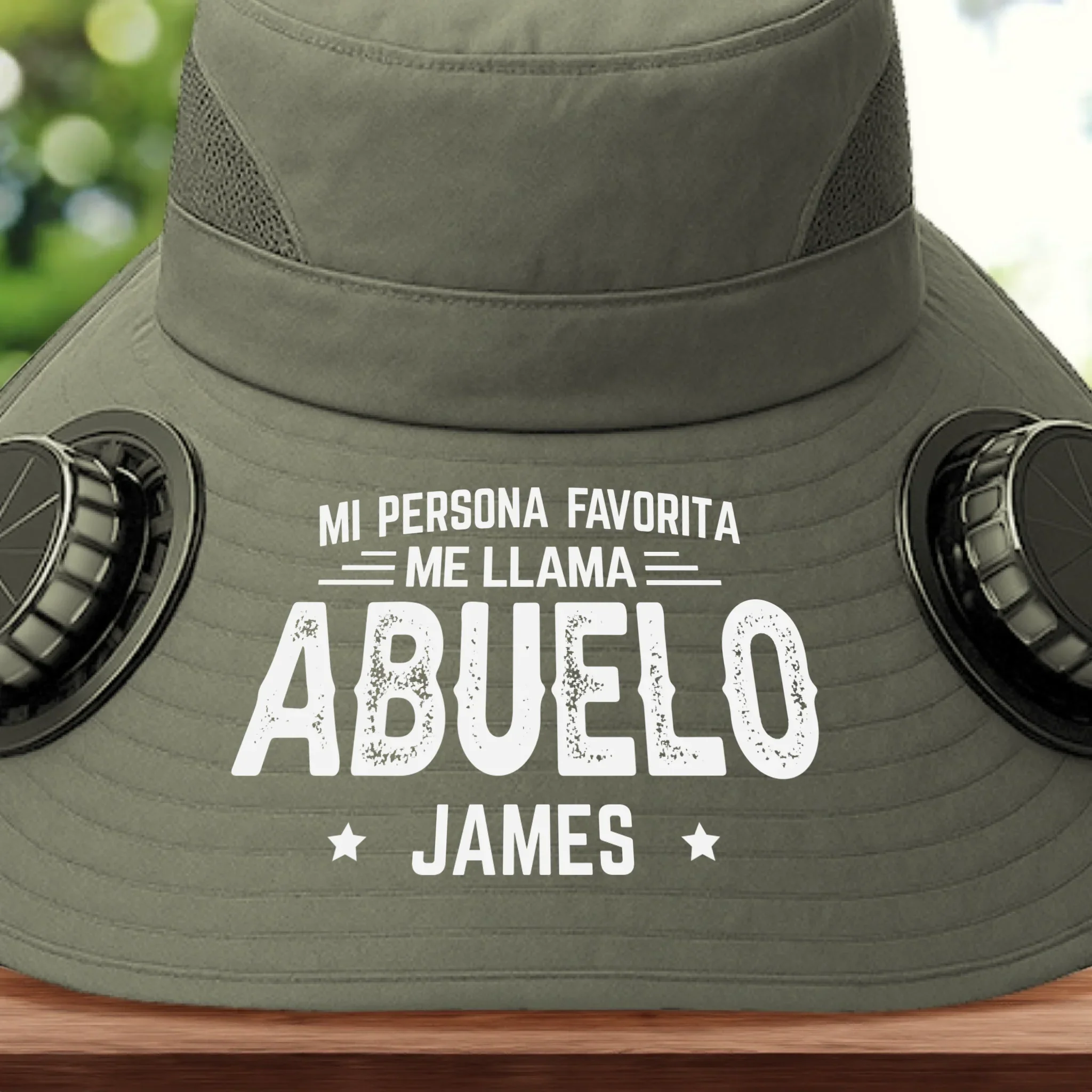 Sombrero Personalizado Con Ventiladores De Energ  a Solar - Regalos De Cumplea?os Personalizados Para Pap  , Abuelo - Nada Supera Ser Llamado Abuelo - Robaser
