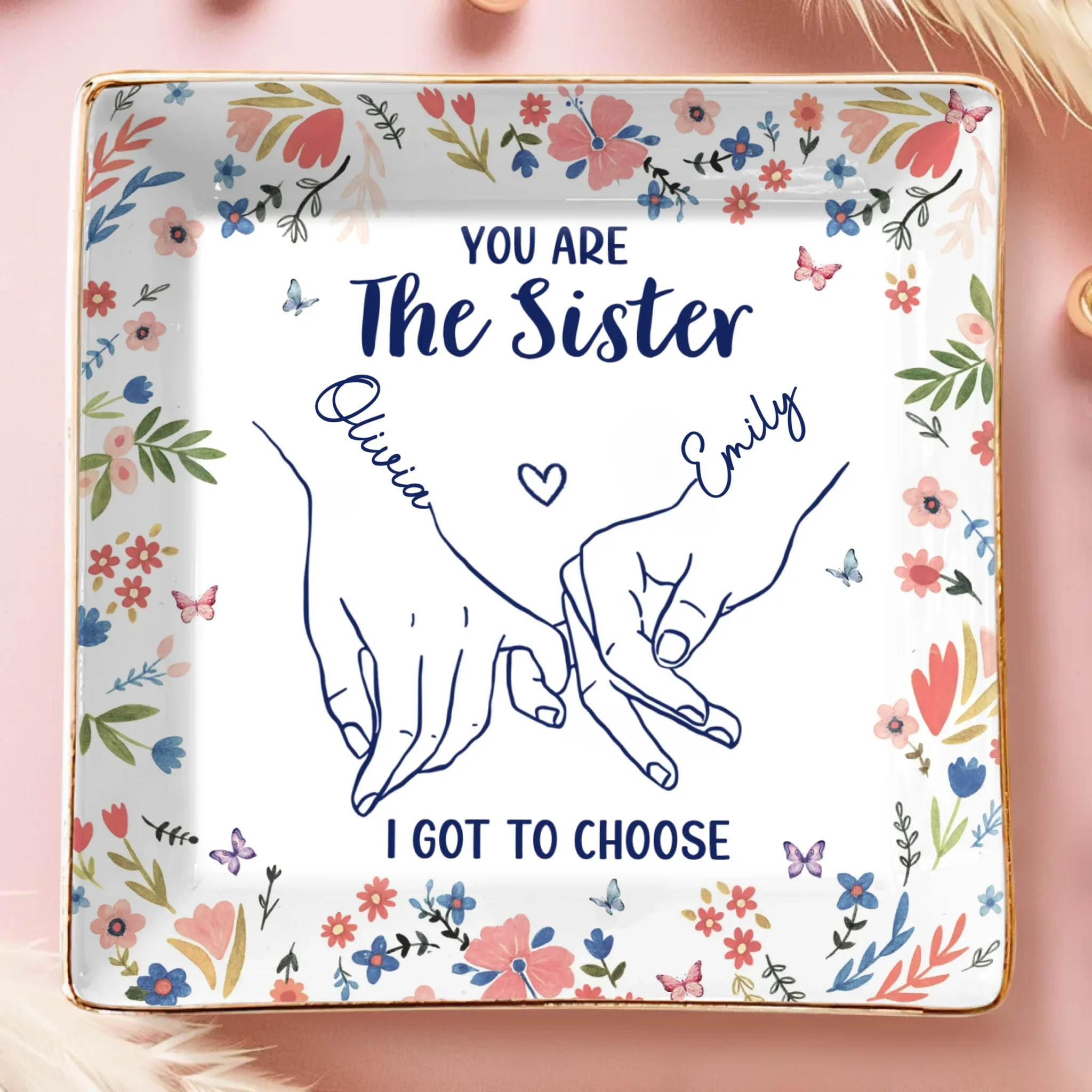 Custom Full-Print Jewelry Dish - Personalized Best Friend Birthday Gifts For Women, Besties, Sisters, BFF  - Bestie Antics Brighten Every Day - Robaser
