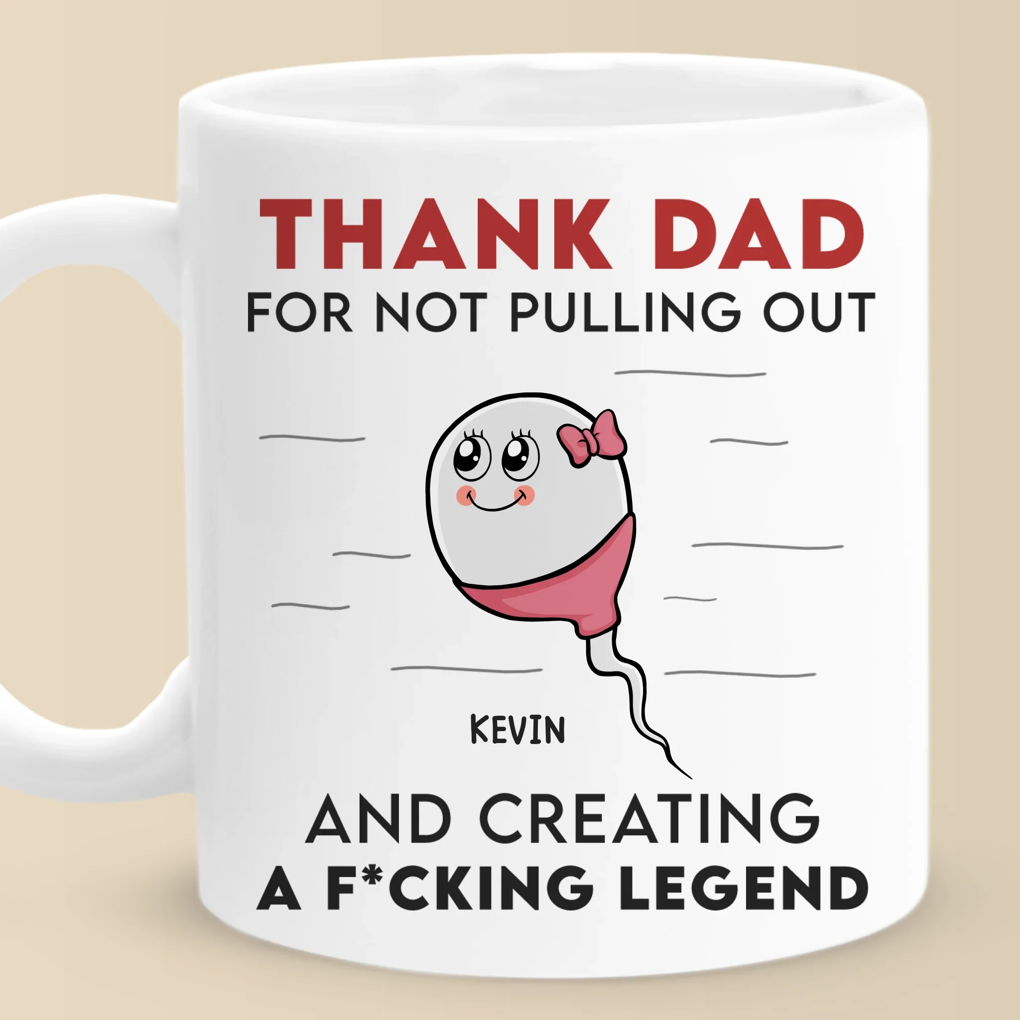 Greatness Came From One Risky Move - Family Personalized Custom Mug - Father's Day, Gift For Dad - Robaser