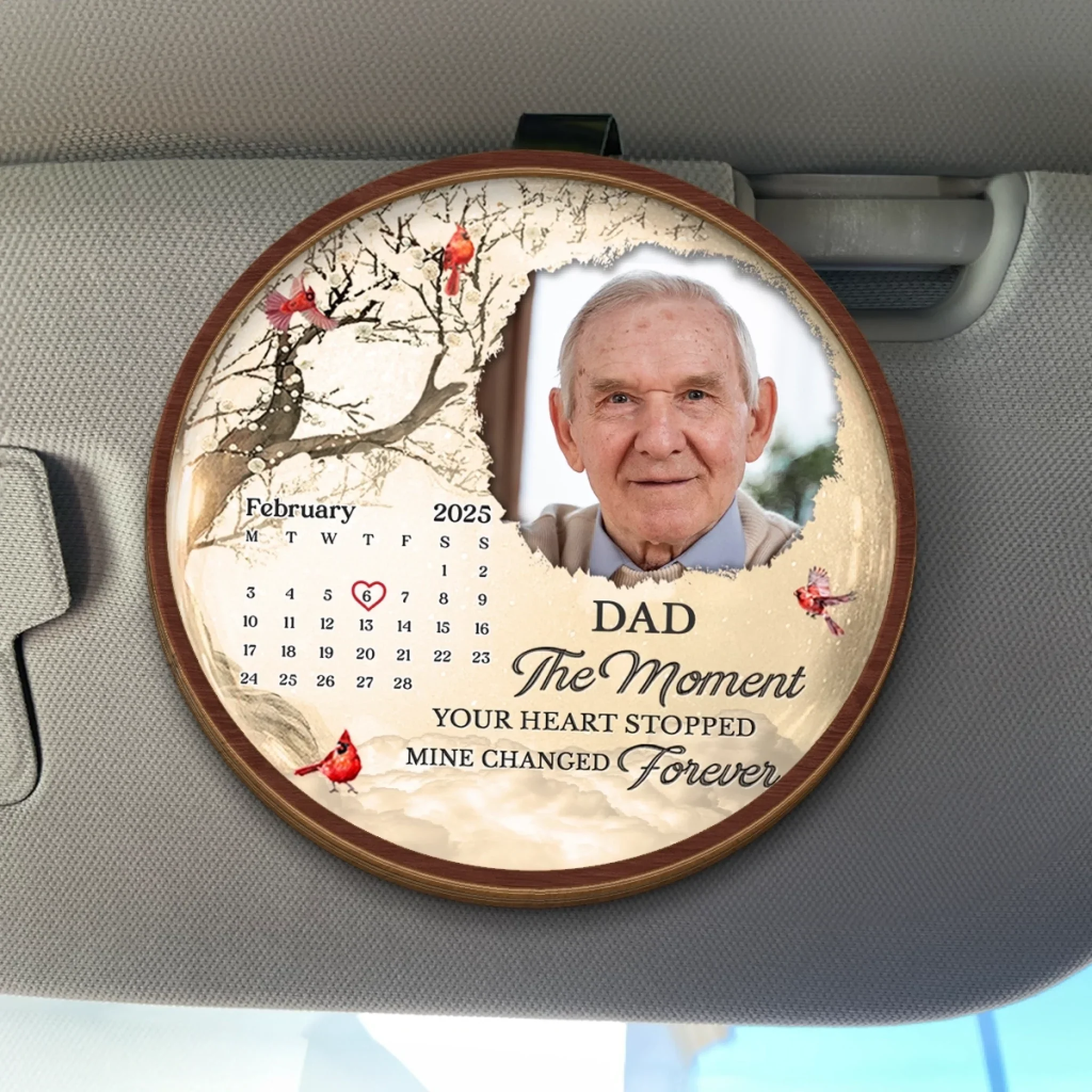 Custom Photo Car Visor Clip - Personalized Memorial Sympathy Gifts For Loss Of Mom, Dad - Watching Over Me Always - Robaser
