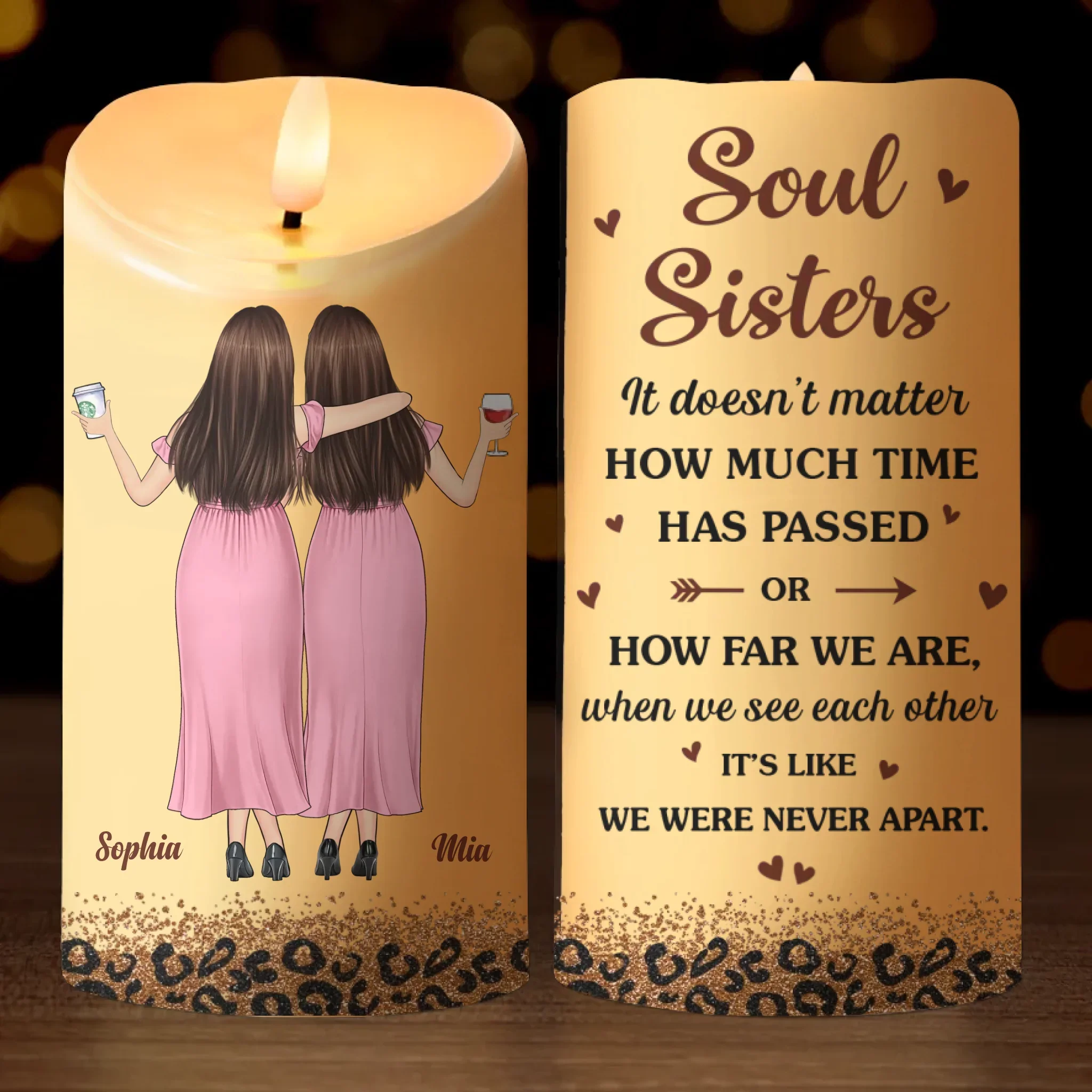 Custom LED Candle - Personalized Best Friend Birthday Gifts For Women, Besties, Sisters, BFF - You Make Every Day Brighter - Robaser